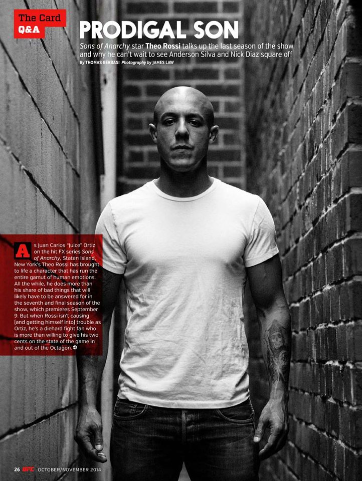 Theo Rossi for UFC magazine