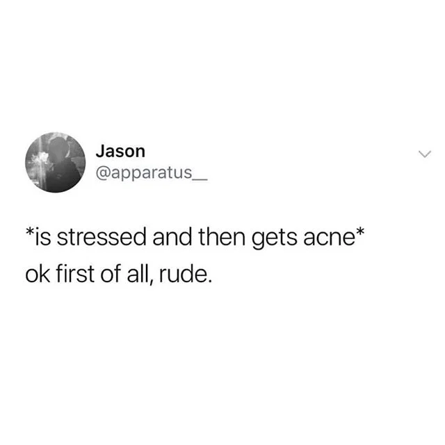 Then gets more stressed πβ£
β£
Stress (psychological), it isn’t a cause of skin disorders or dysfunctions, but chronic stress can exacerbate them. Stress plays a role in a holistic approach to skin health, so it’s worth discussing and unde