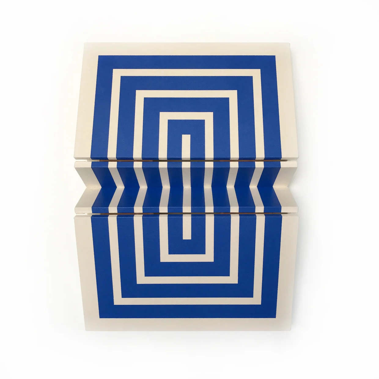 Untitled Blue Rectangles - 35" x 25" x 7" Canvas & paint over wood