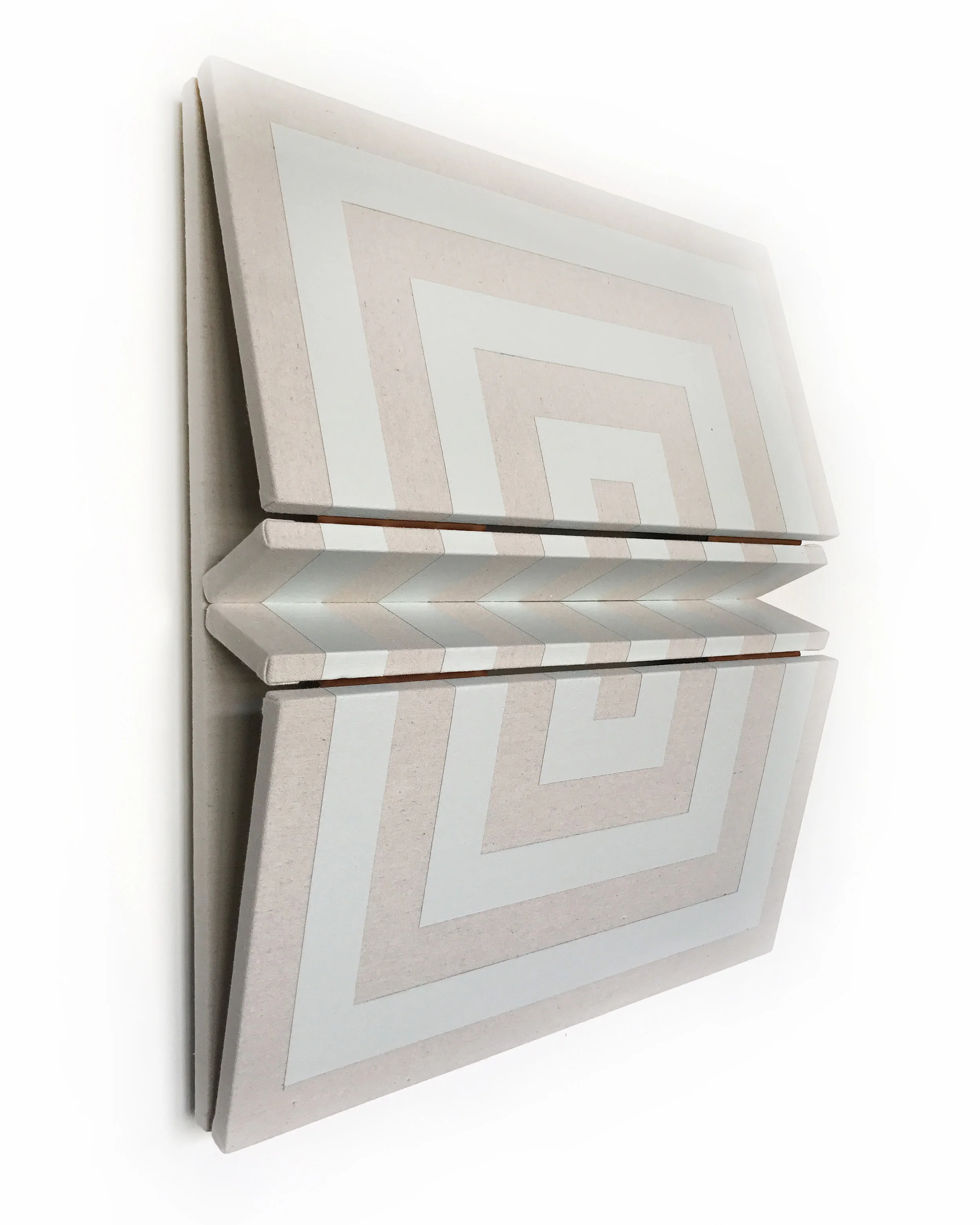 Untitled Grey Rectangles - 28.5" x 24" x 5.75" Drop cloth & paint over wood