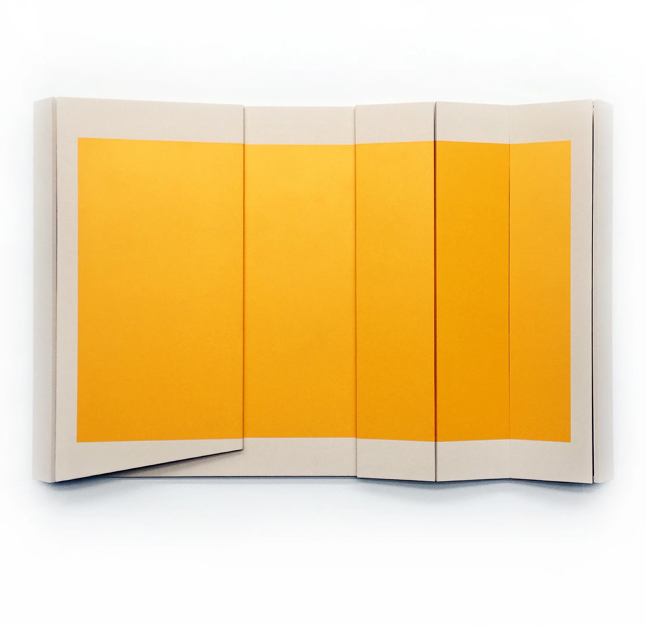 Untitled Yellow II - 48" x 75" x 5.5" Canvas & paint over wood