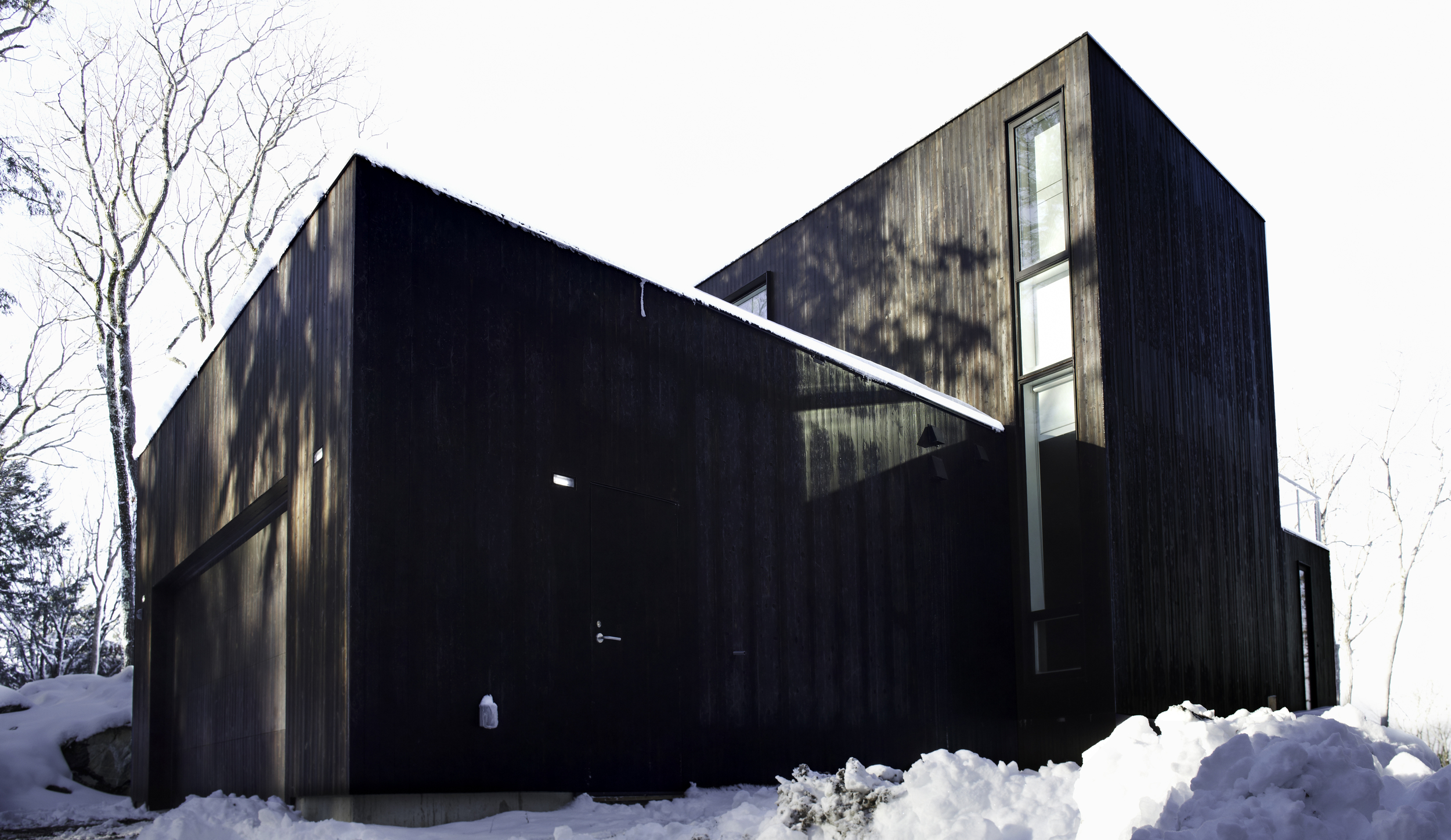 charred wood siding on gorgeous japanese inspired house