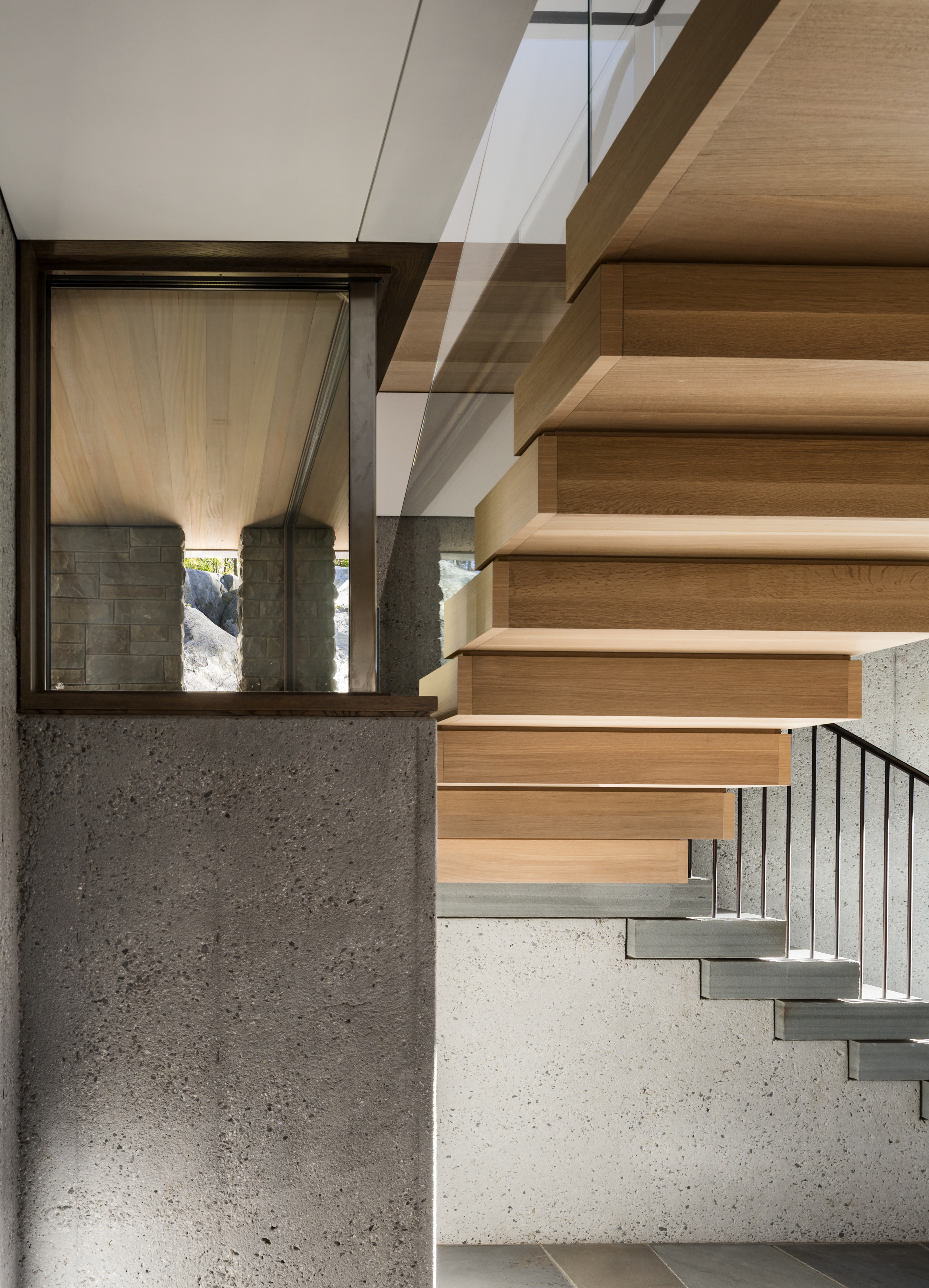 Amazing Wood and Stone Staircase