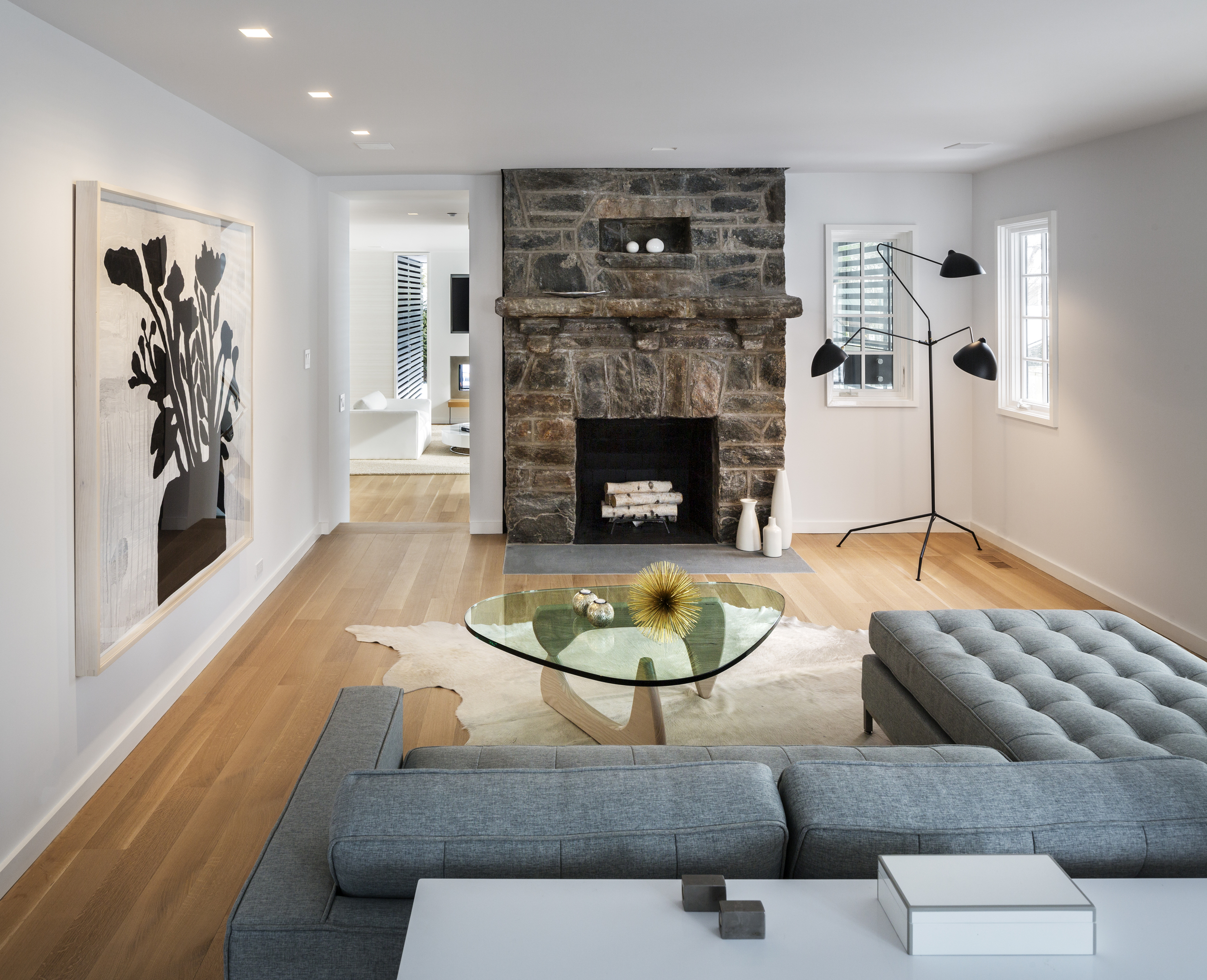 Relaxing modern addition on traditional house in westchester county new york