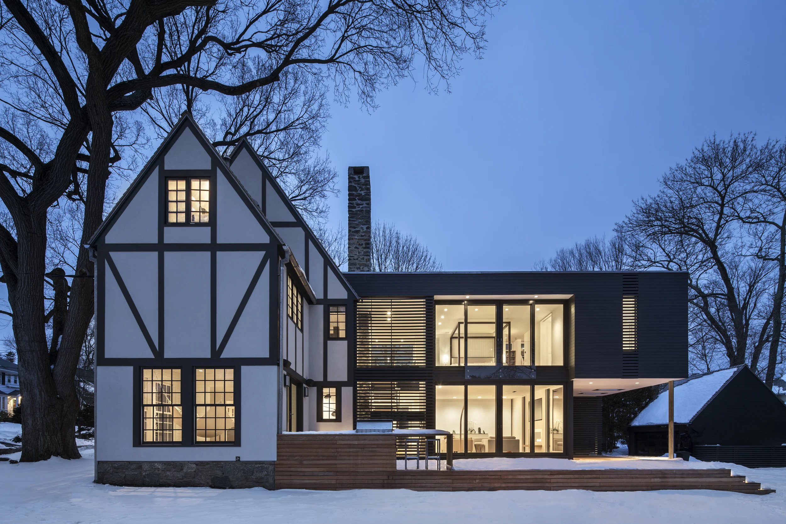 Unique modern tudor addition in westchester