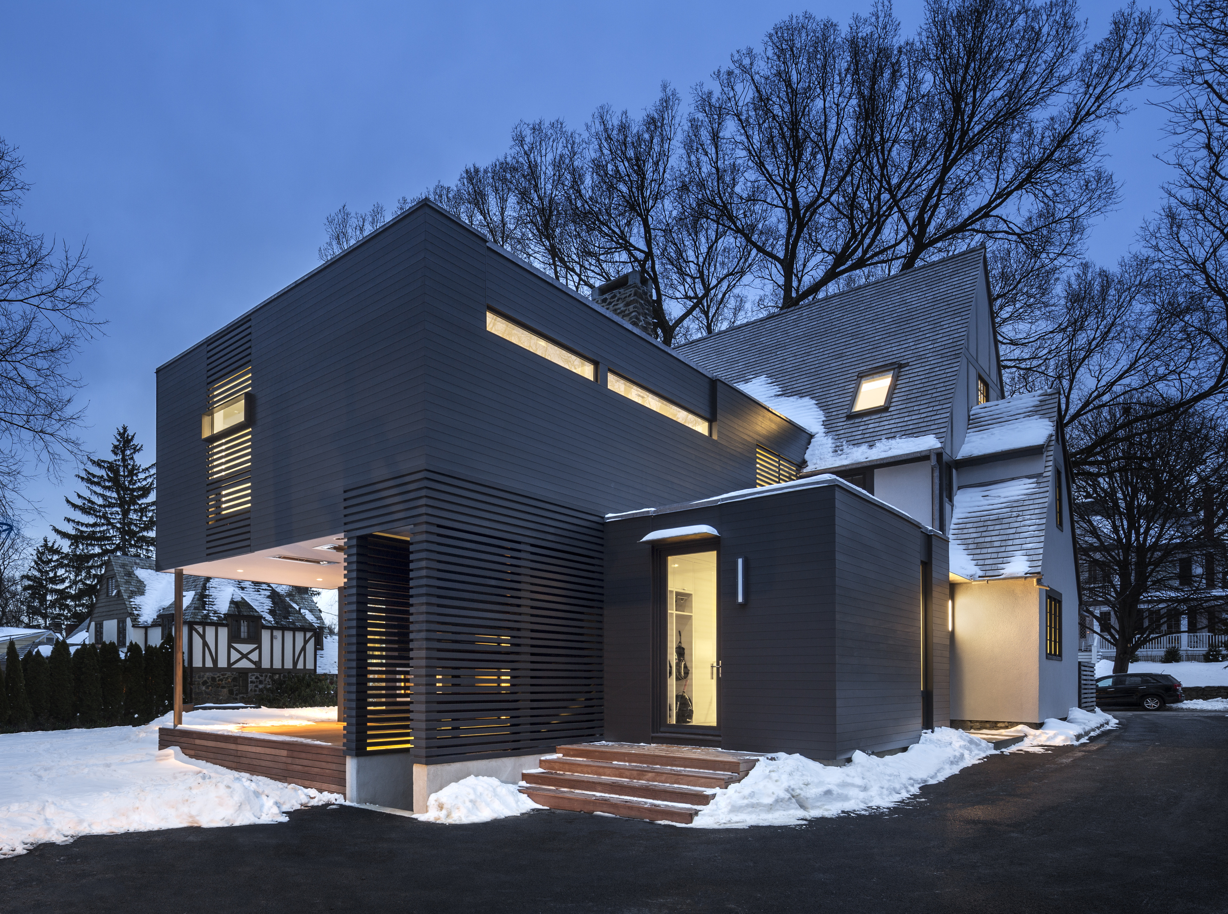 Gorgeous hybrid tudor modern westchester house