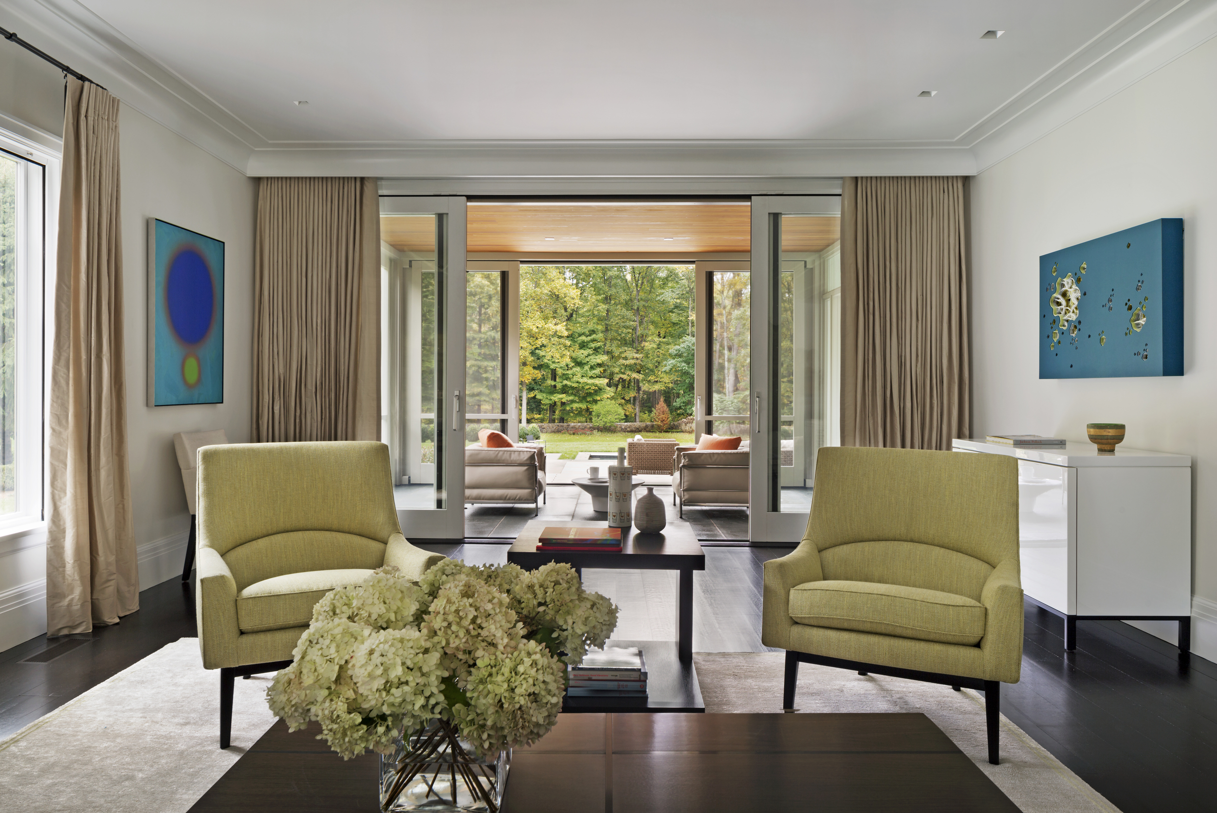 traditional new england custom luxury home living room