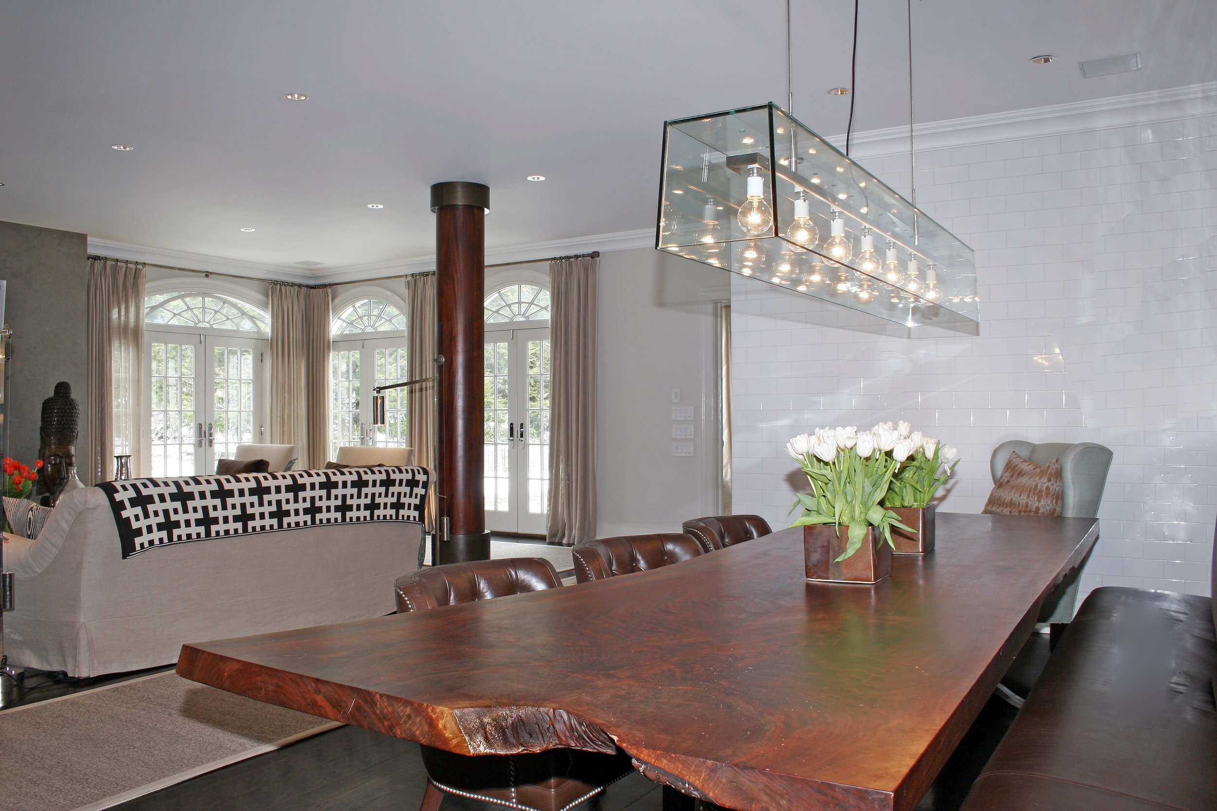 wood slab dining room table custom luxury