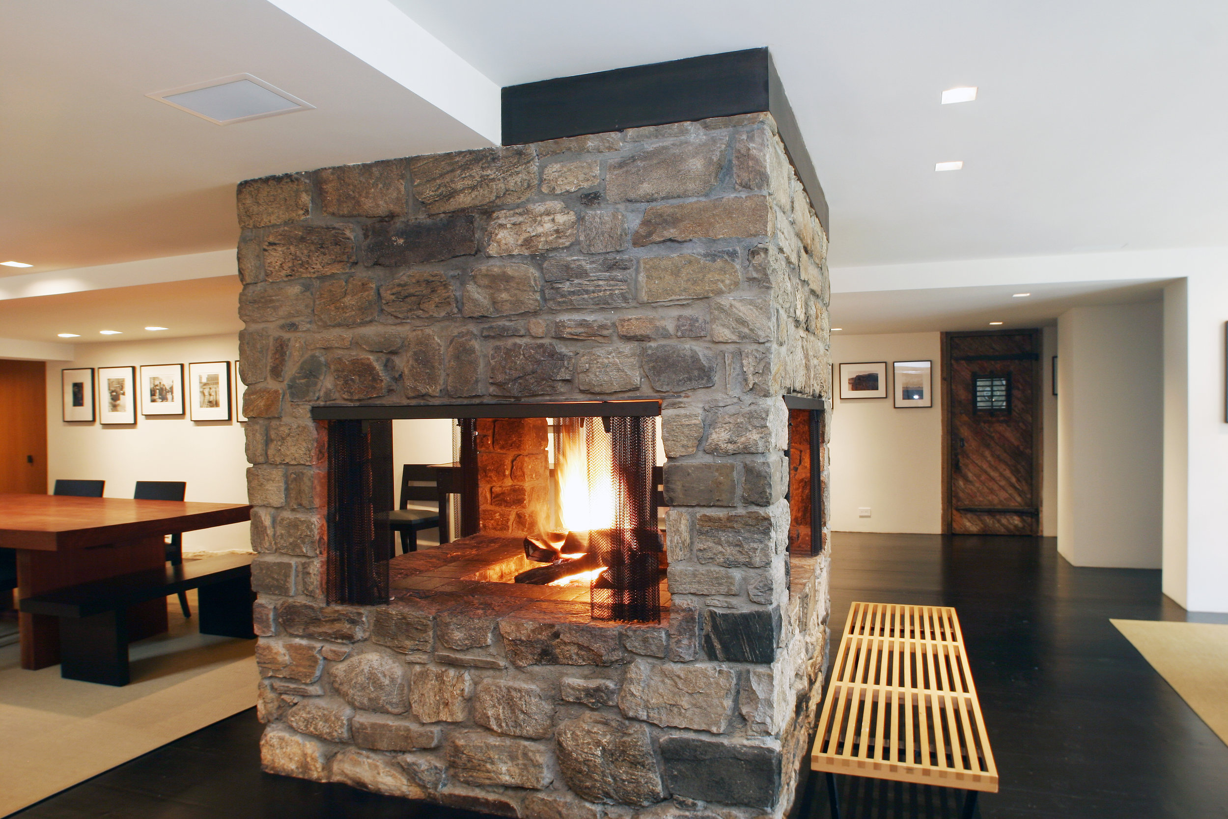 indoor fireplace stone custom 