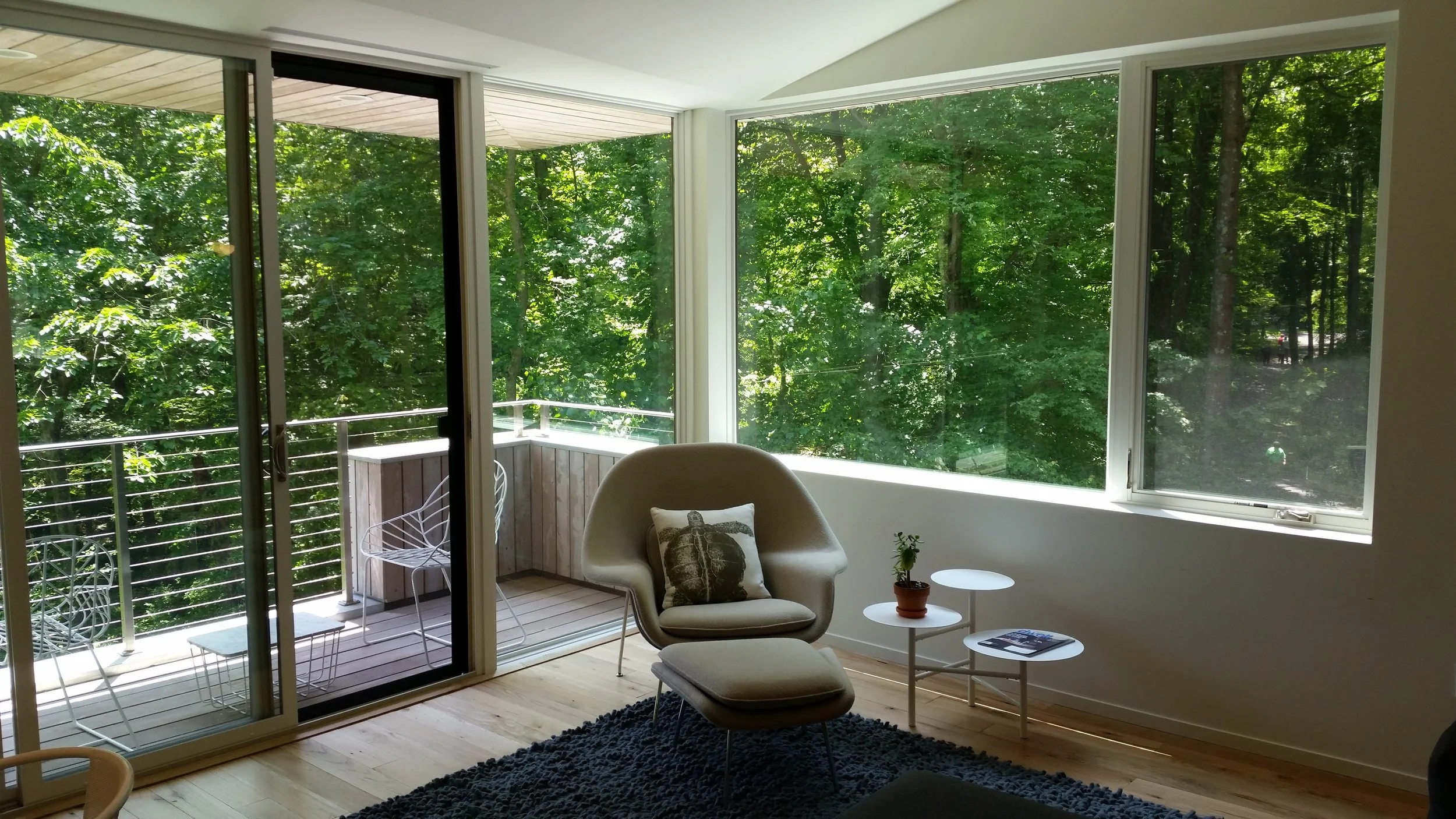 glass sitting room reading books relaxing