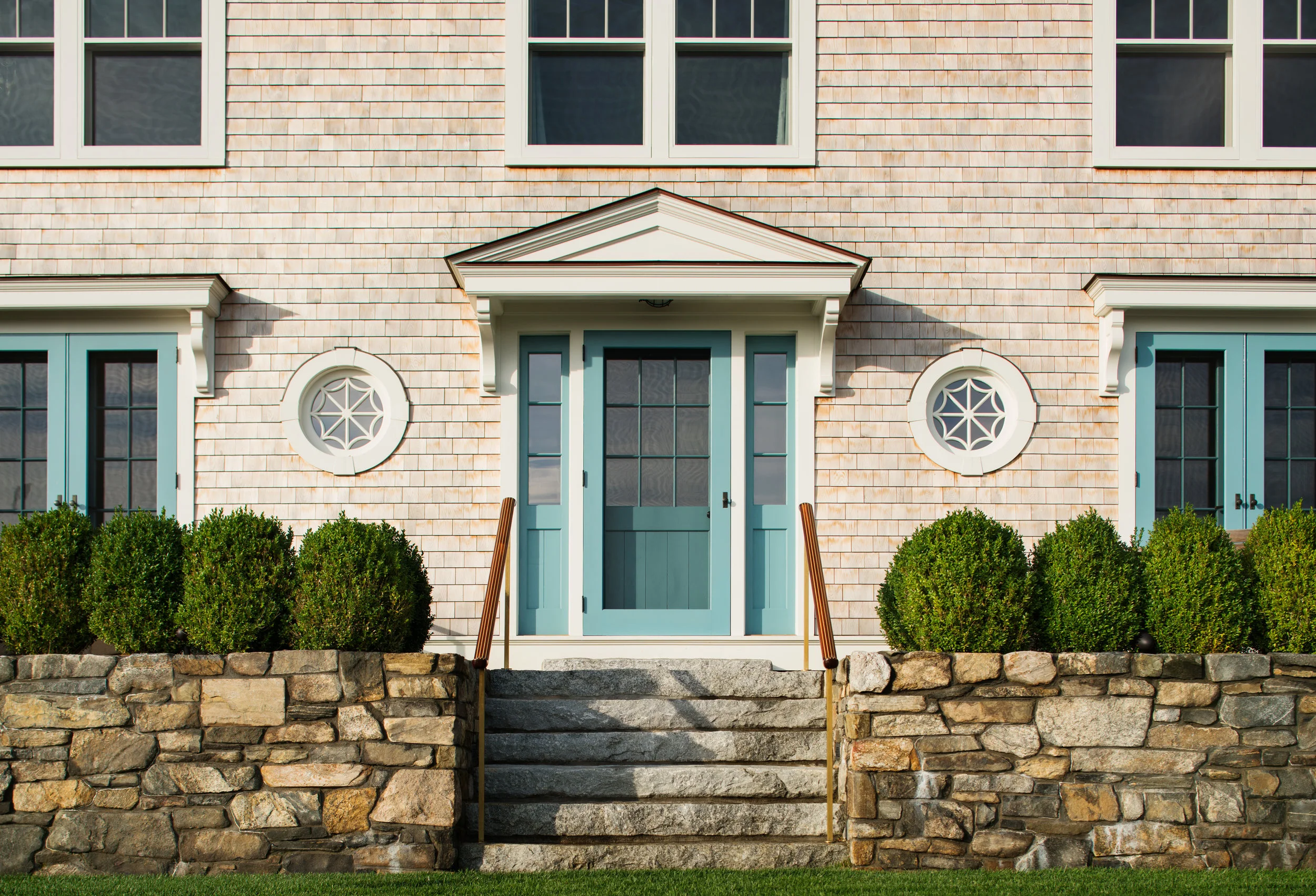 gorgeous front door stone walls