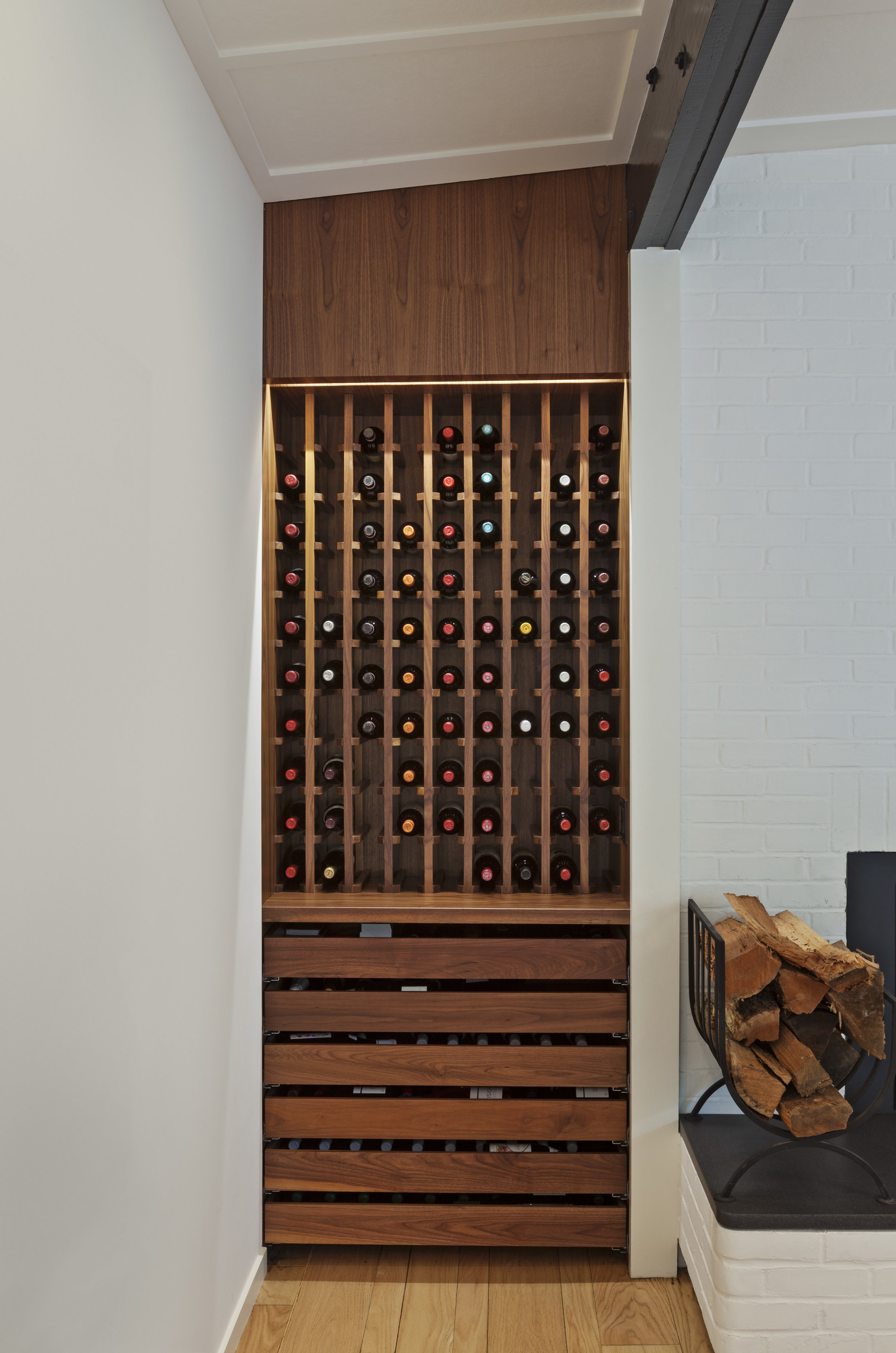 custom craftsman millwork wine rack