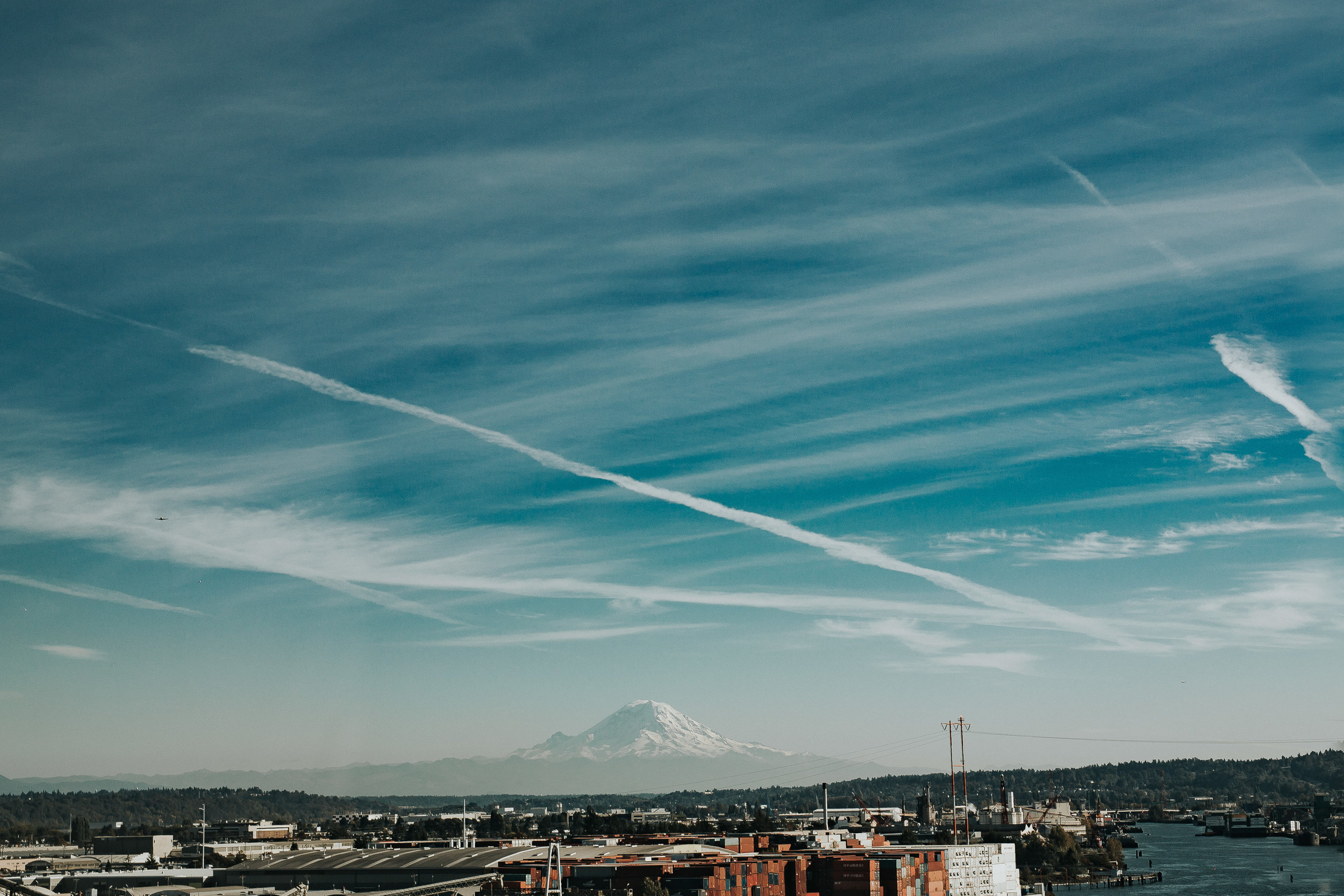  View of Mt. Rainier from our walk to the beach