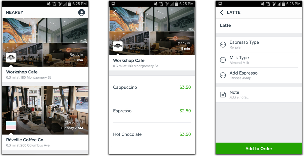 Examples of Square Order UI