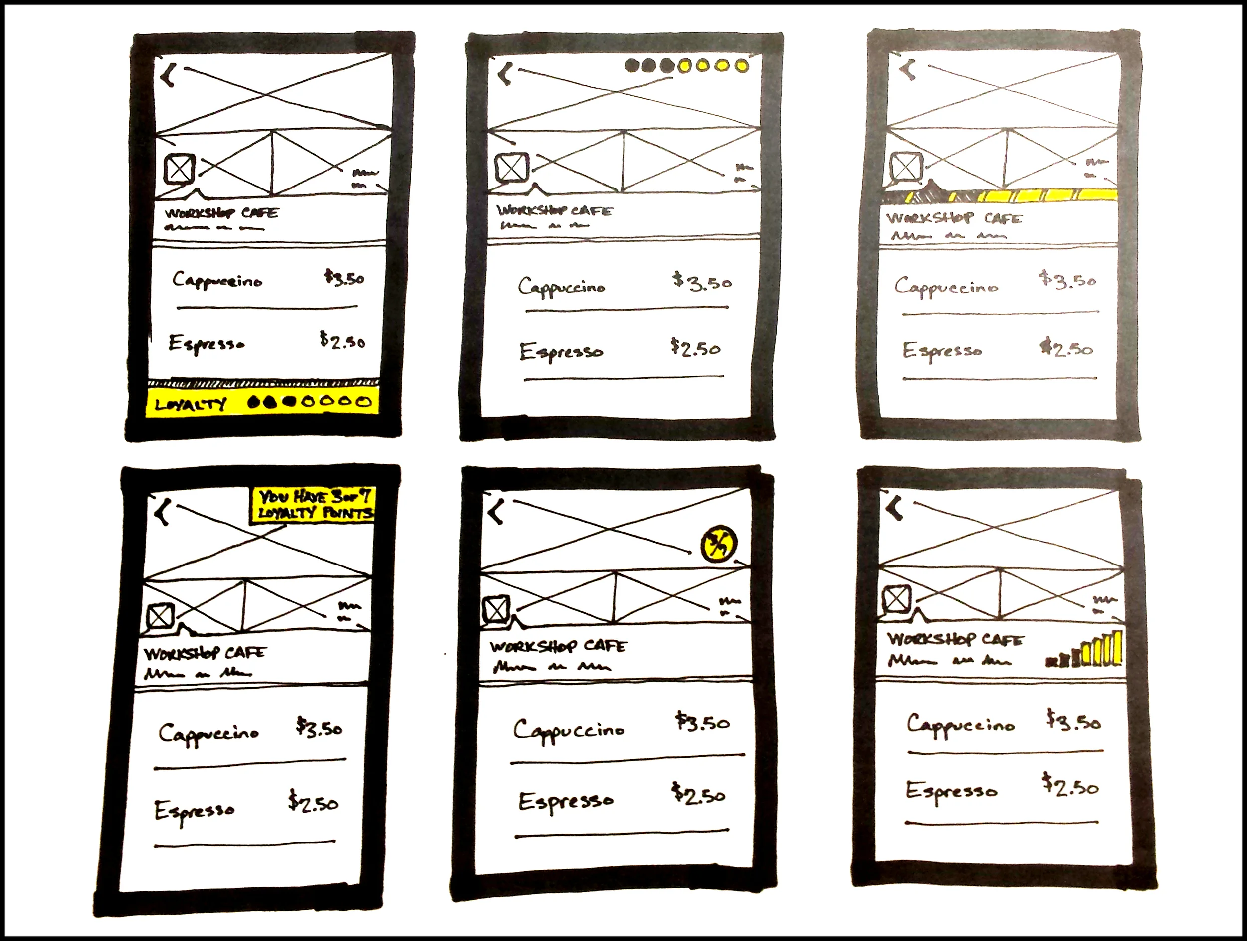 UI Feature Iteration Sketches