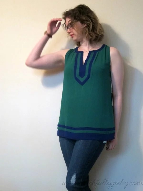 Flynn Colorblock Sleeveless Blouse by 41Hawthorn, size M