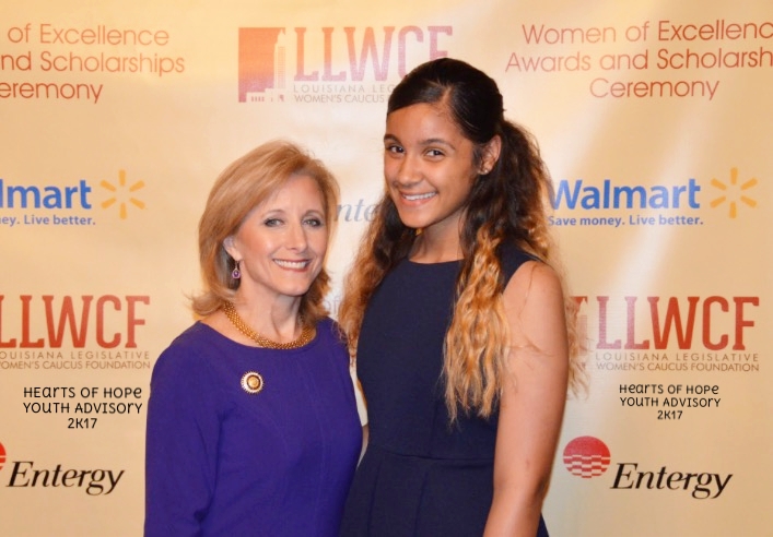 Youth Advisory Board Member, AnyaRae Joseph with 1st Lady of Louisiana