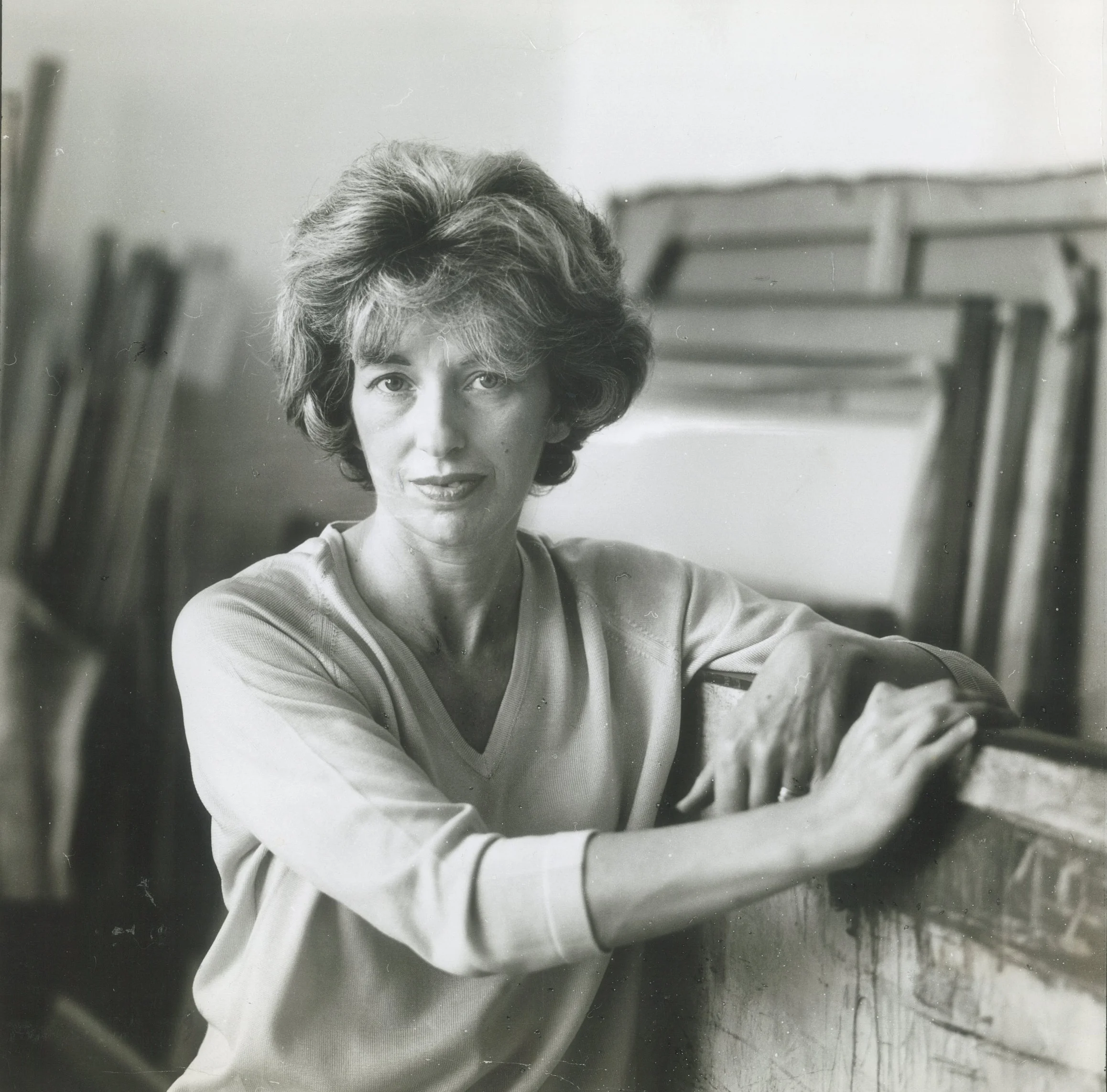 Sarah Grilo in her studio. New York, 1964 Photo: © Henry Grossman for LIFE® Magazine