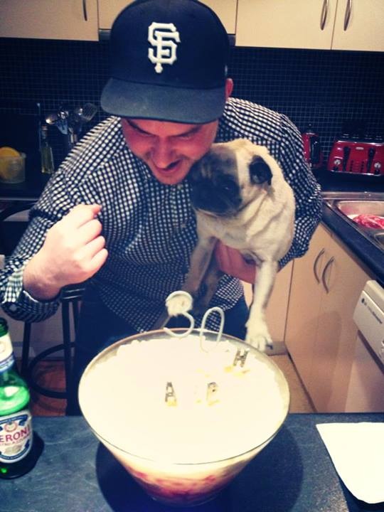 Me and my pal Lola about to tackle an XXL serve of trifle.