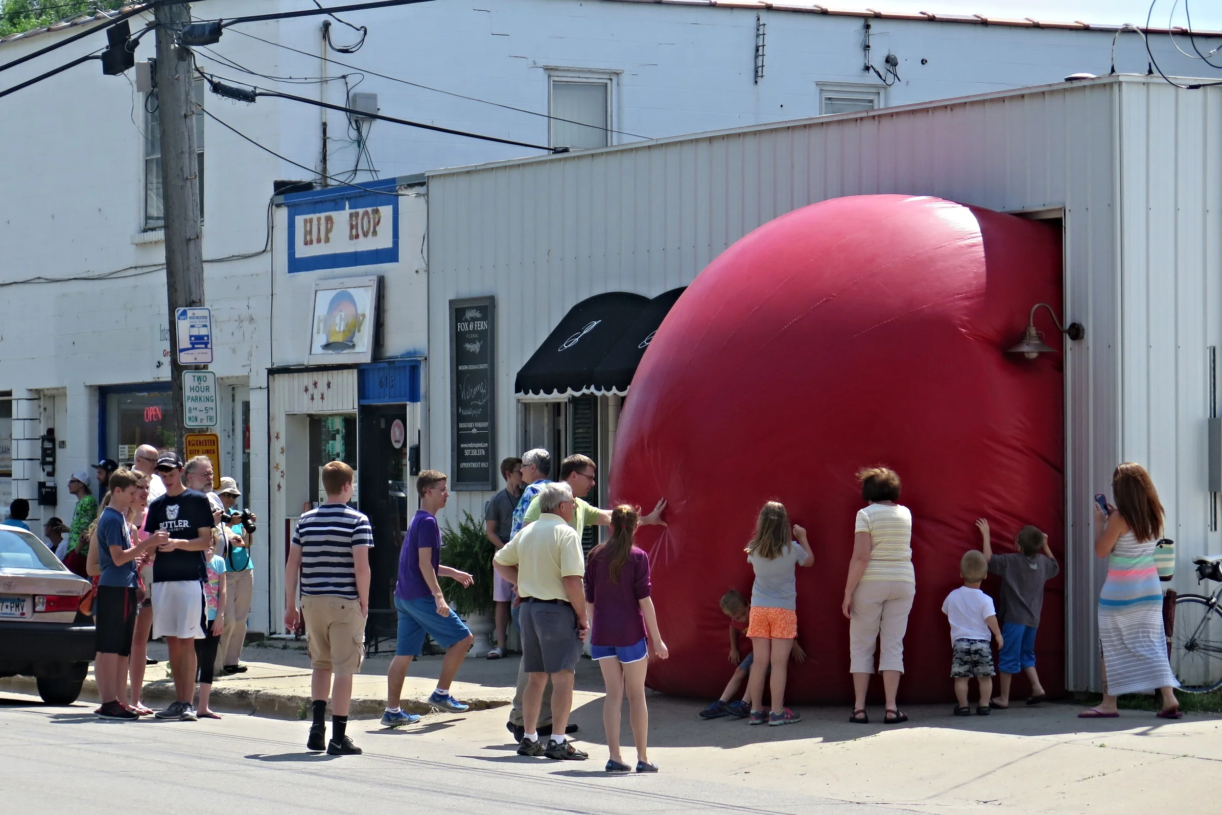 Red solo ball: Let's have a party in Rochester's design district