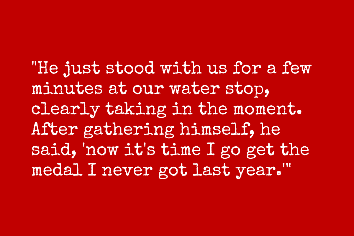 One year later, man collects medal from the race he nearly died running