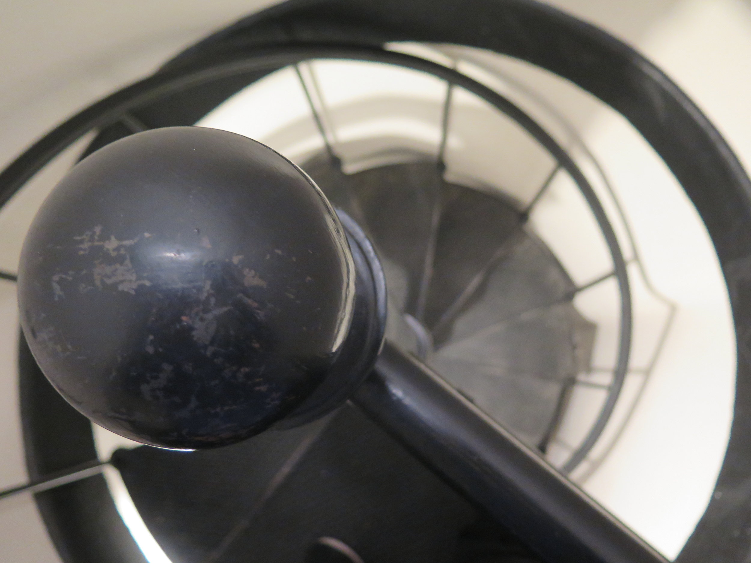 Spiral staircase leading up to the office