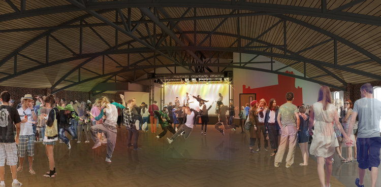 Rendering of the third floor concert hall