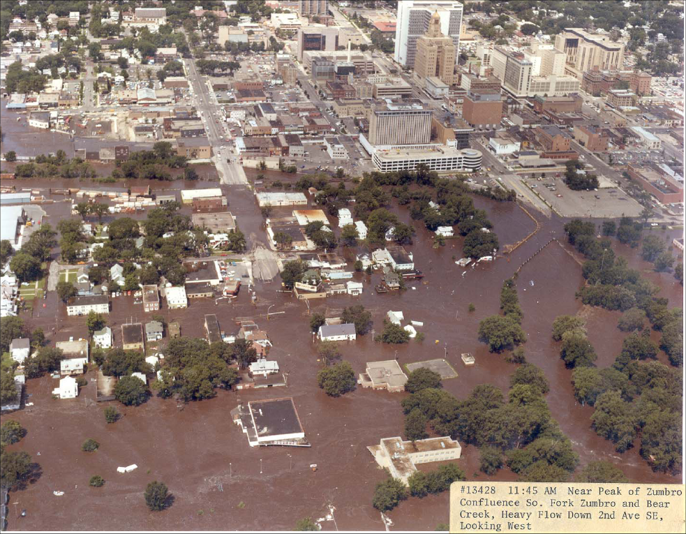 Downtown Rochester during the flood of 1978 / Courtesy National Weather Service