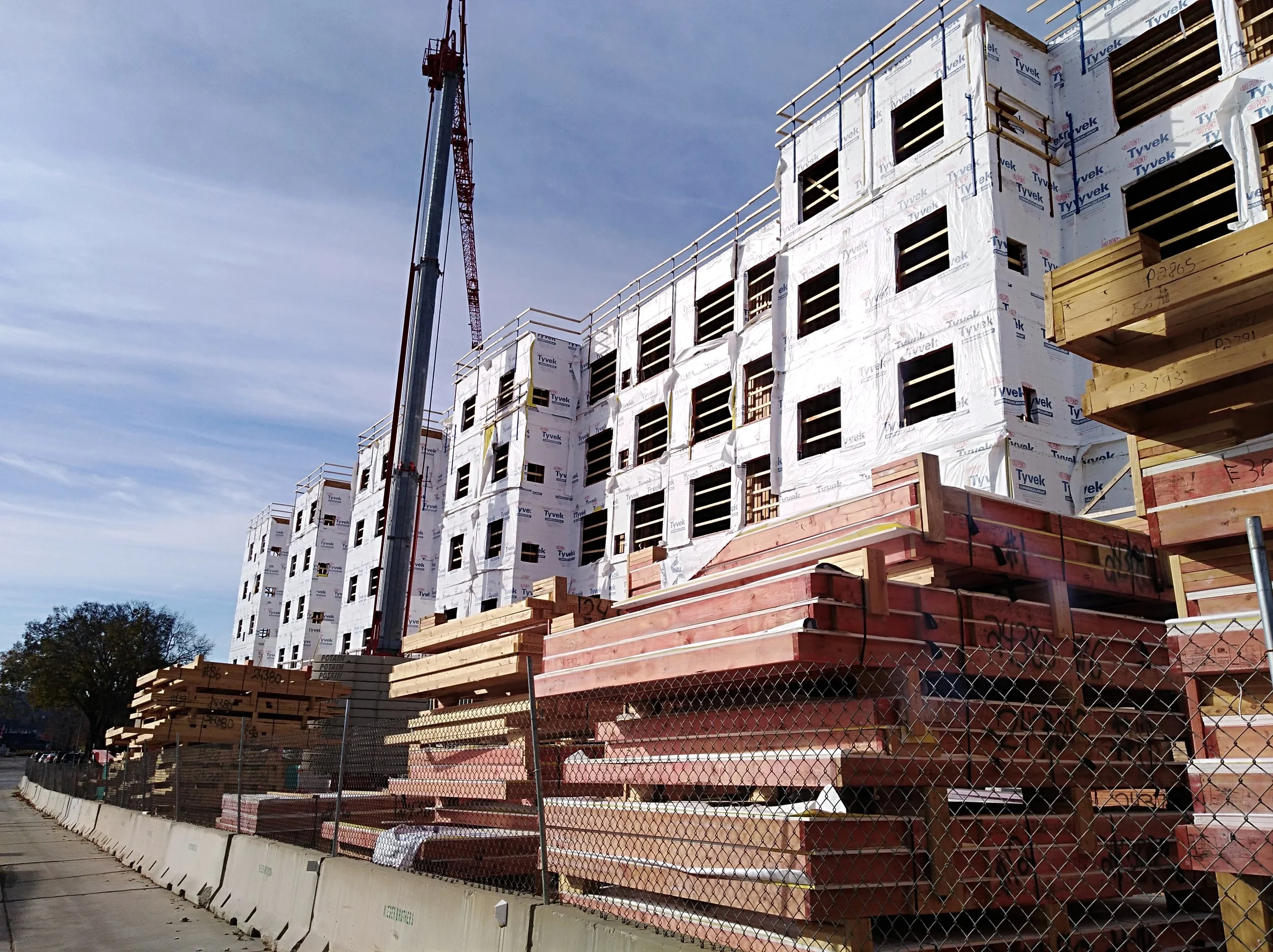 The now-under-construction Residence at Discovery Square apartment building