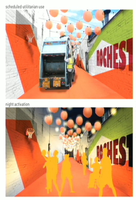 Rendering of proposed alley enhancements