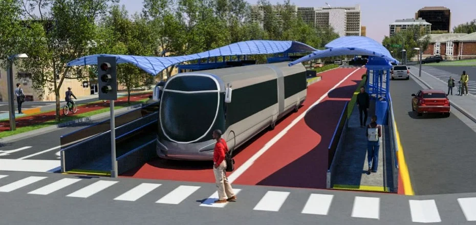 Rendering of a bus rapid transit system