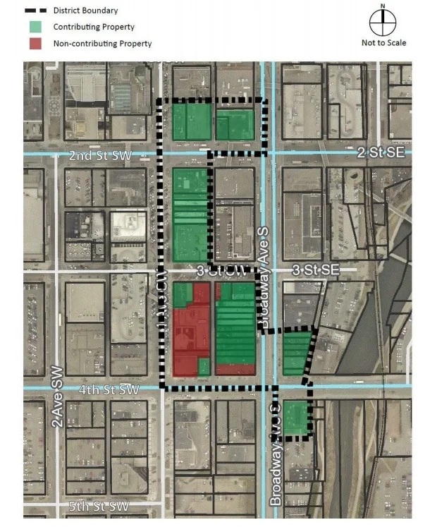 Approximately 30 contributing properties are included in the proposed district.