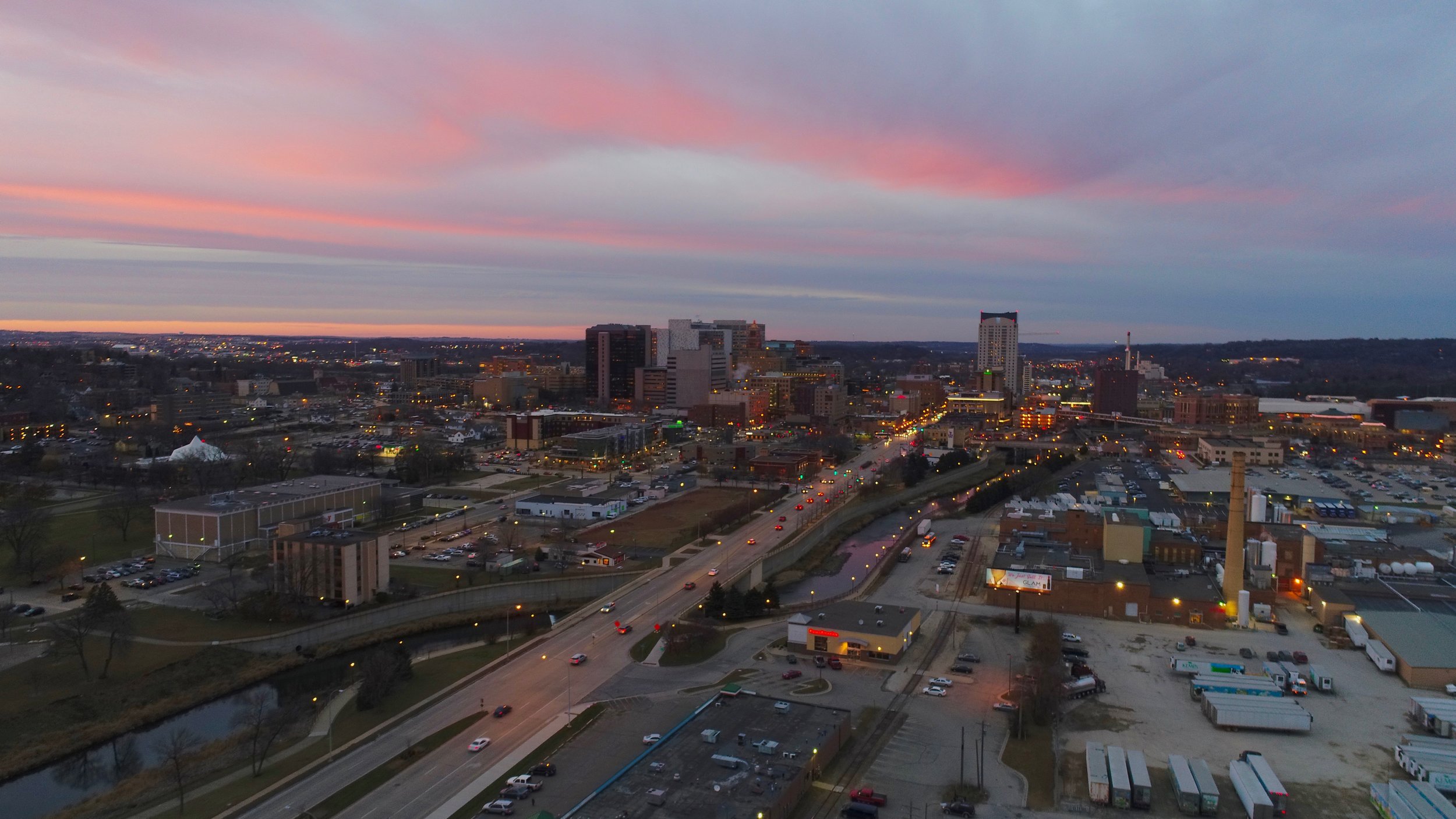 Drone image of downtown Rochester / Submitted