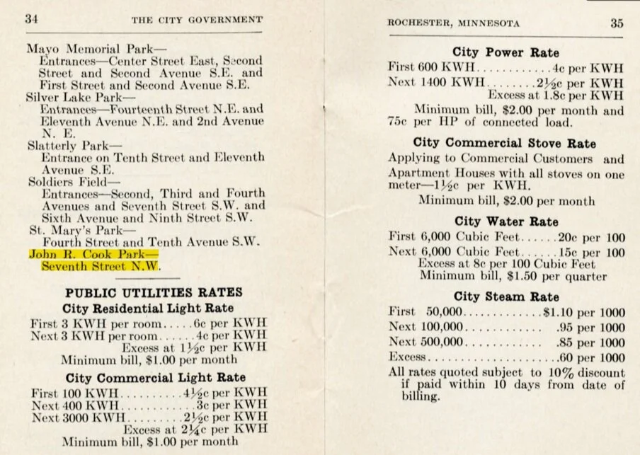 It's Cook Park — no 'e' at the end