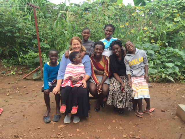 Kathleen with the girls of the Bulamu House