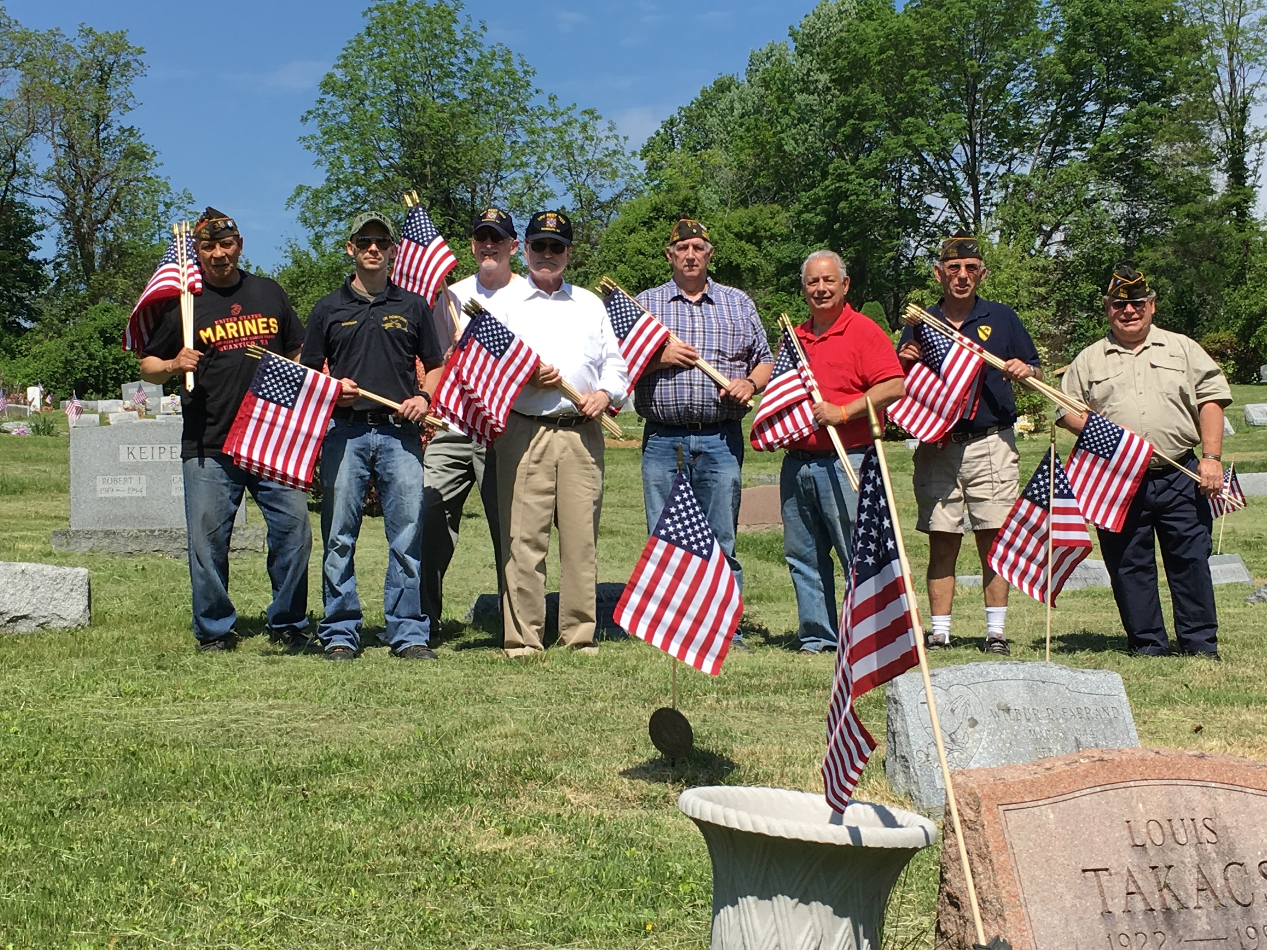  VFW Post 7333 places flags on veteran's graves at six Randolph cemeteries.&nbsp;Participants:&nbsp;Scott Montana -&nbsp;Cmdr,&nbsp;Ted Carman,&nbsp;Bob Brembs,&nbsp;Rich Reck, Dan Gaestel,&nbsp;Bill Menzel, Ken Lareau,&nbsp;Len Labriola,&nbsp;Emerso