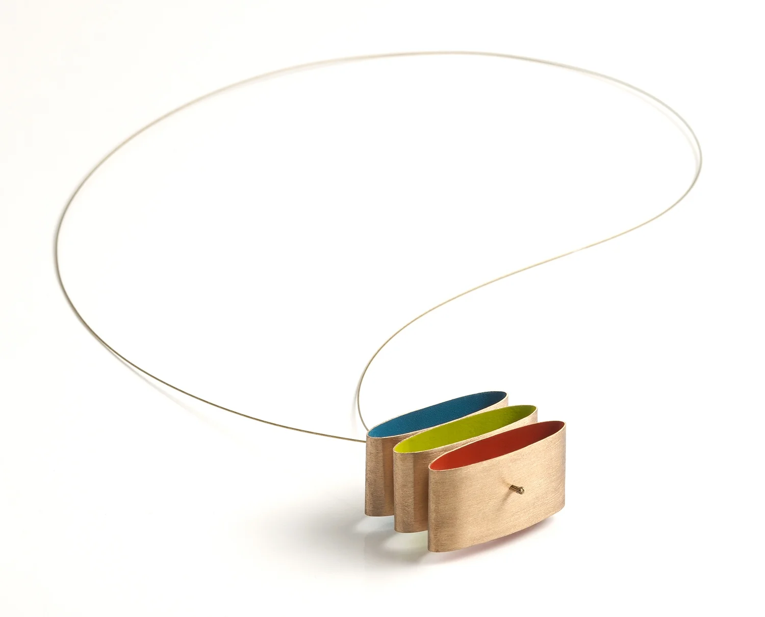 Three fat ellipses pendant - bronze