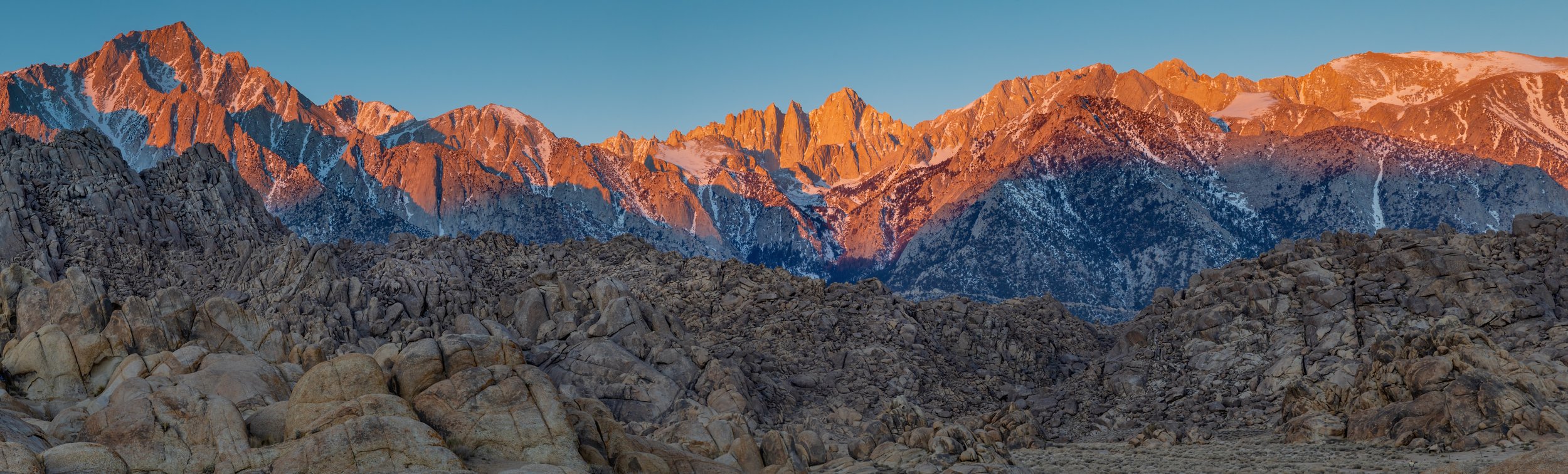 Eastern Sierra Dawn. Alabama Hills, Calif. (Mar. 2022)