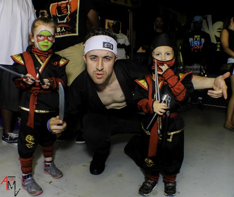 Dave Noodlez and the young Ninjas by Angie (Ninja Party Photos)