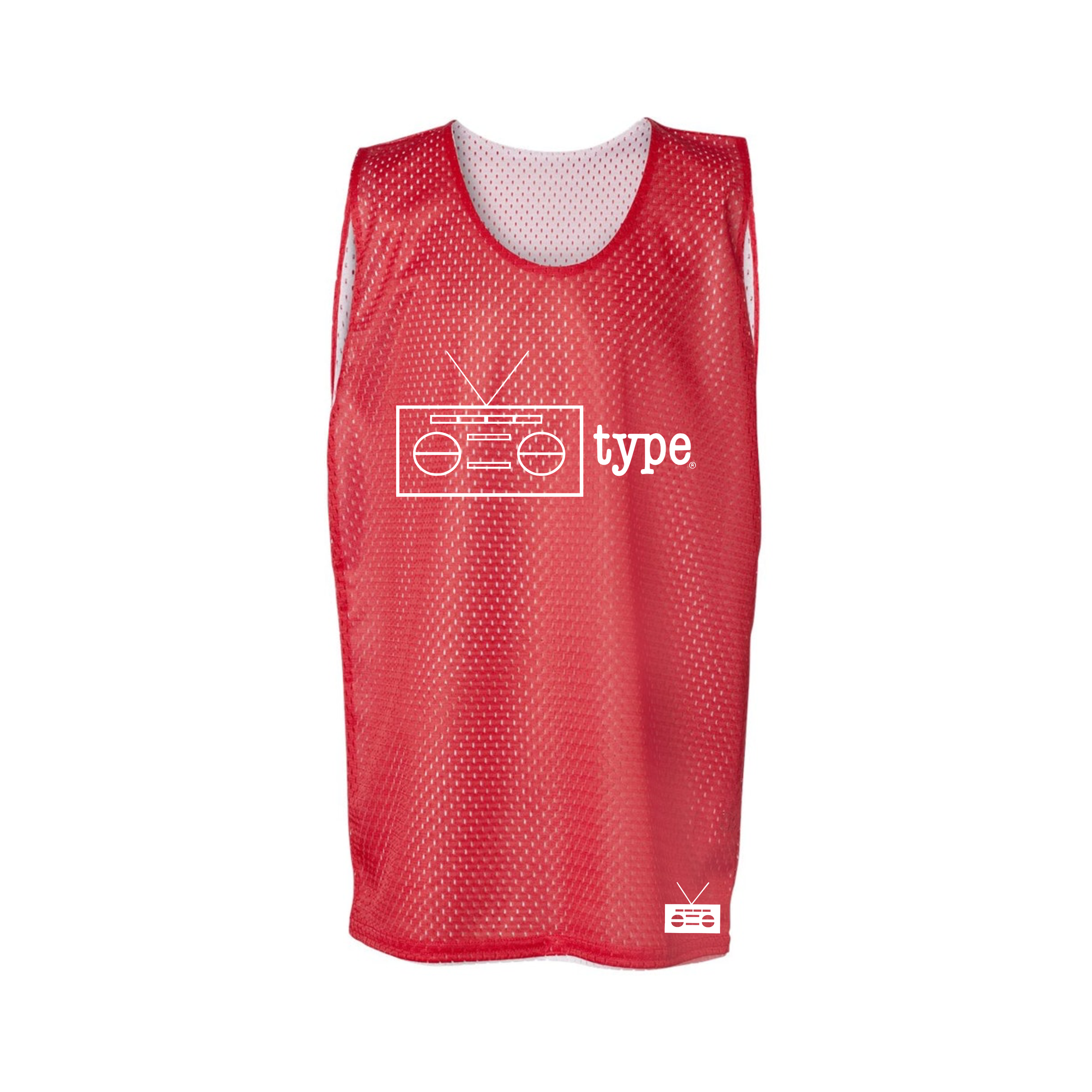 red and white reversible jersey