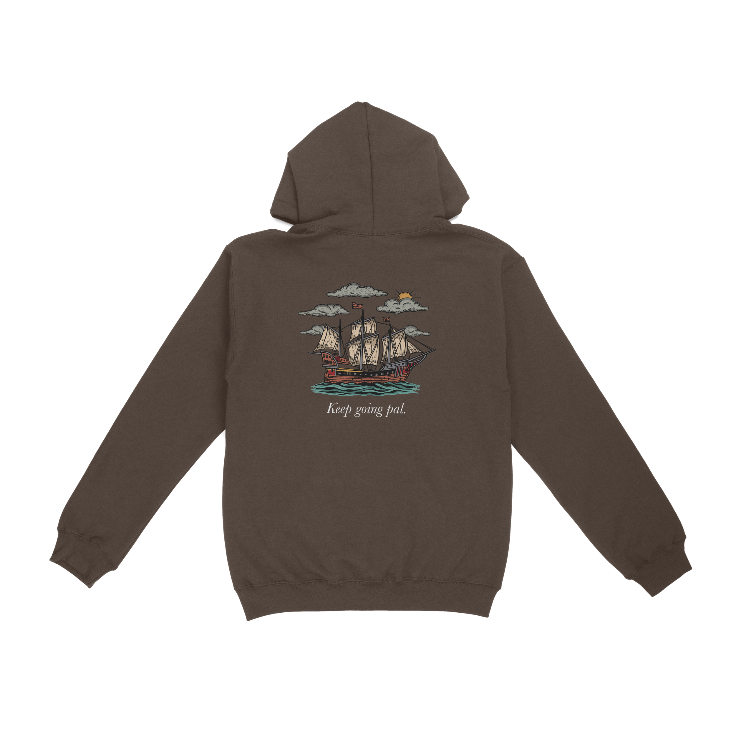 Chocolate keep going pal hoody back.png