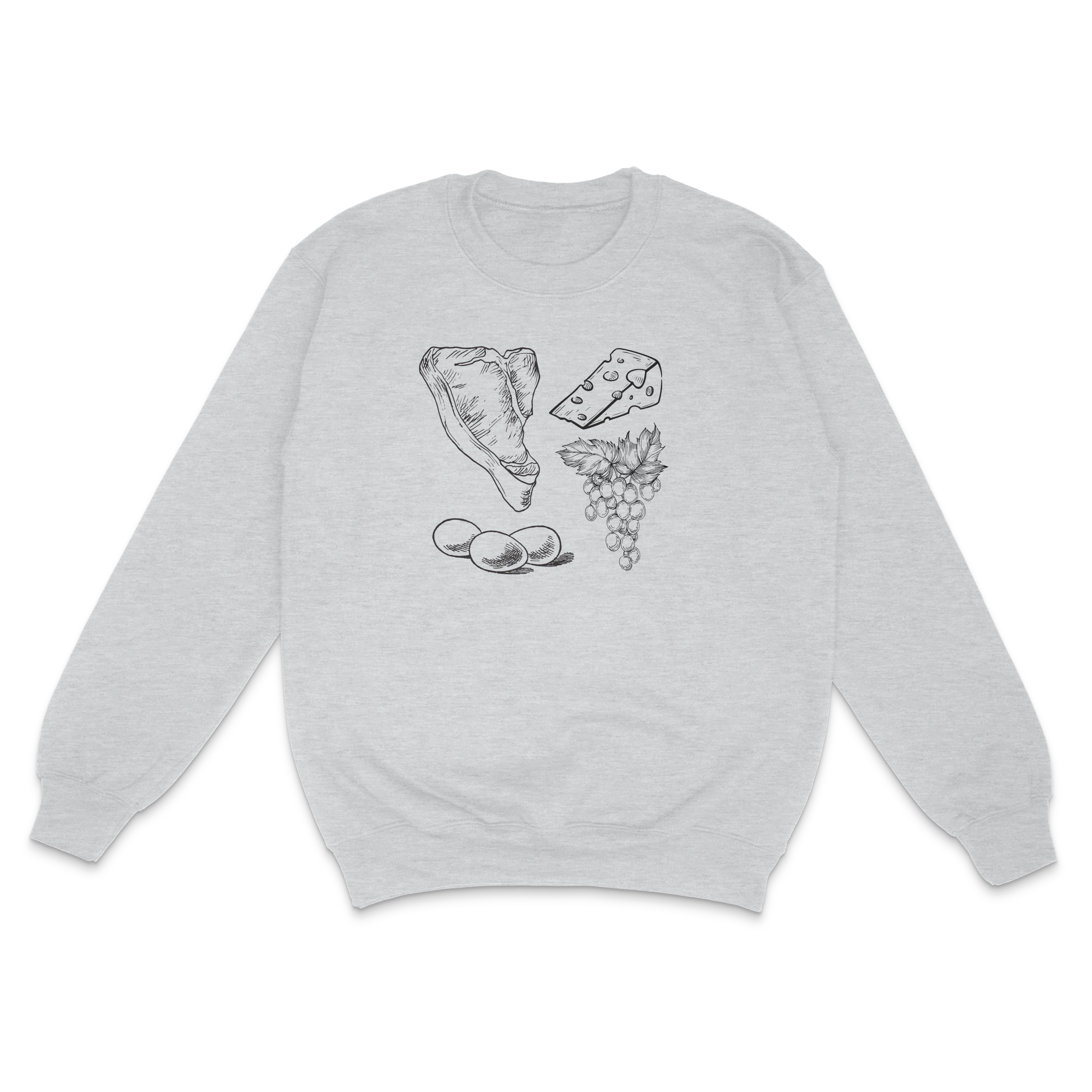 Steak, Cheese, Eggs, Grape Juice Crew neck.png