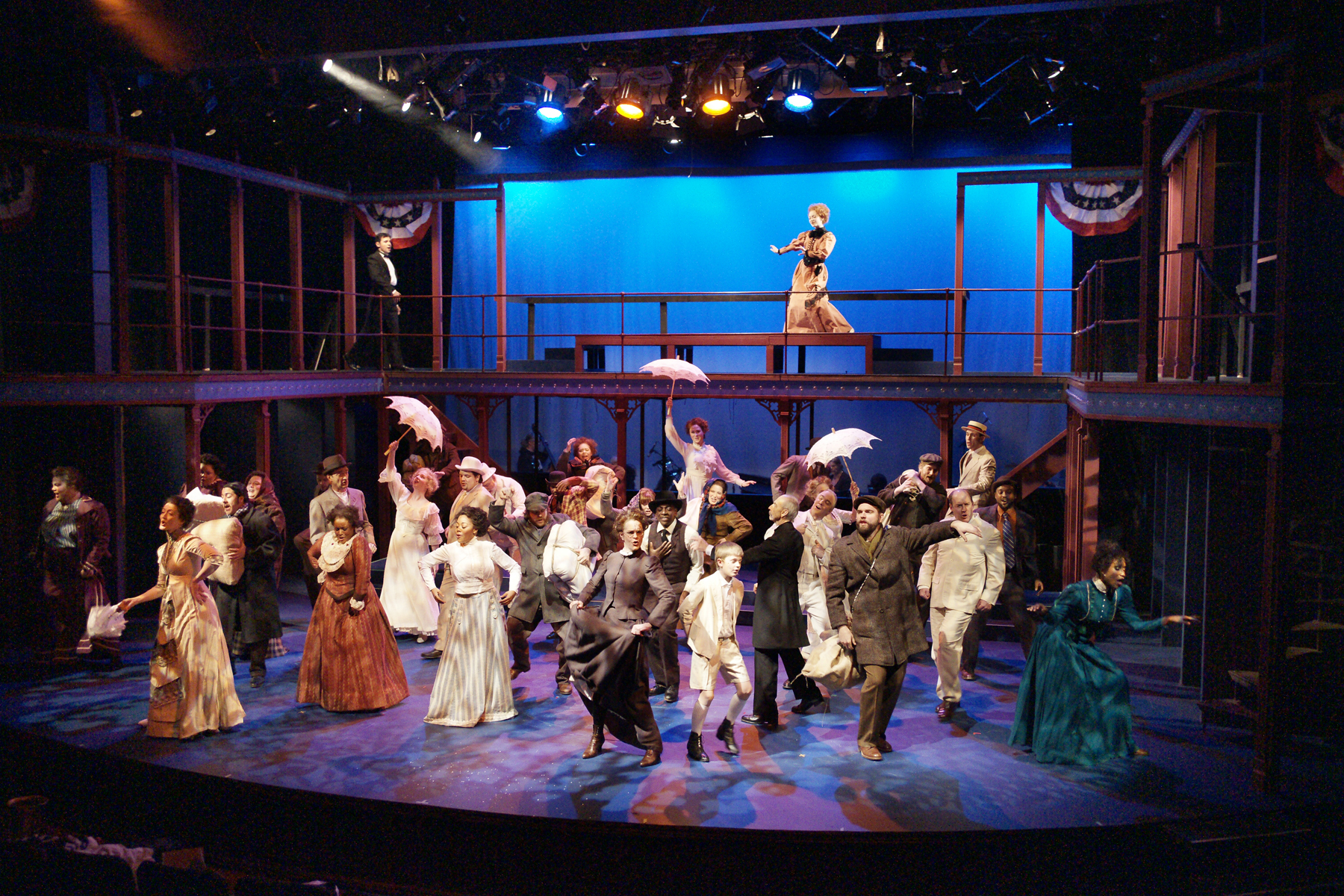 Ragtime , Produced by Park Square Theatre. Directed by Gary Gisselman. Choreography by Michael Matthew Ferrell. Costume Design by Andrea M Gross. Set Design by Rick Polenek. Lighting Design by Mike Kittel. Photo Credit: Petronella Ytsma