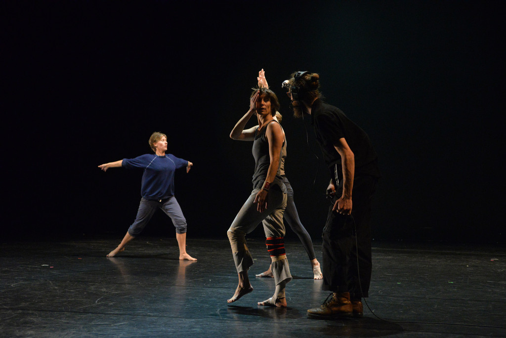 Joanna Furnans, Krista Langberg, Jessica Cressey, and Ross Orenstein in Karen Sherman’s Soft Goods (2016). Photo: Sean Smuda