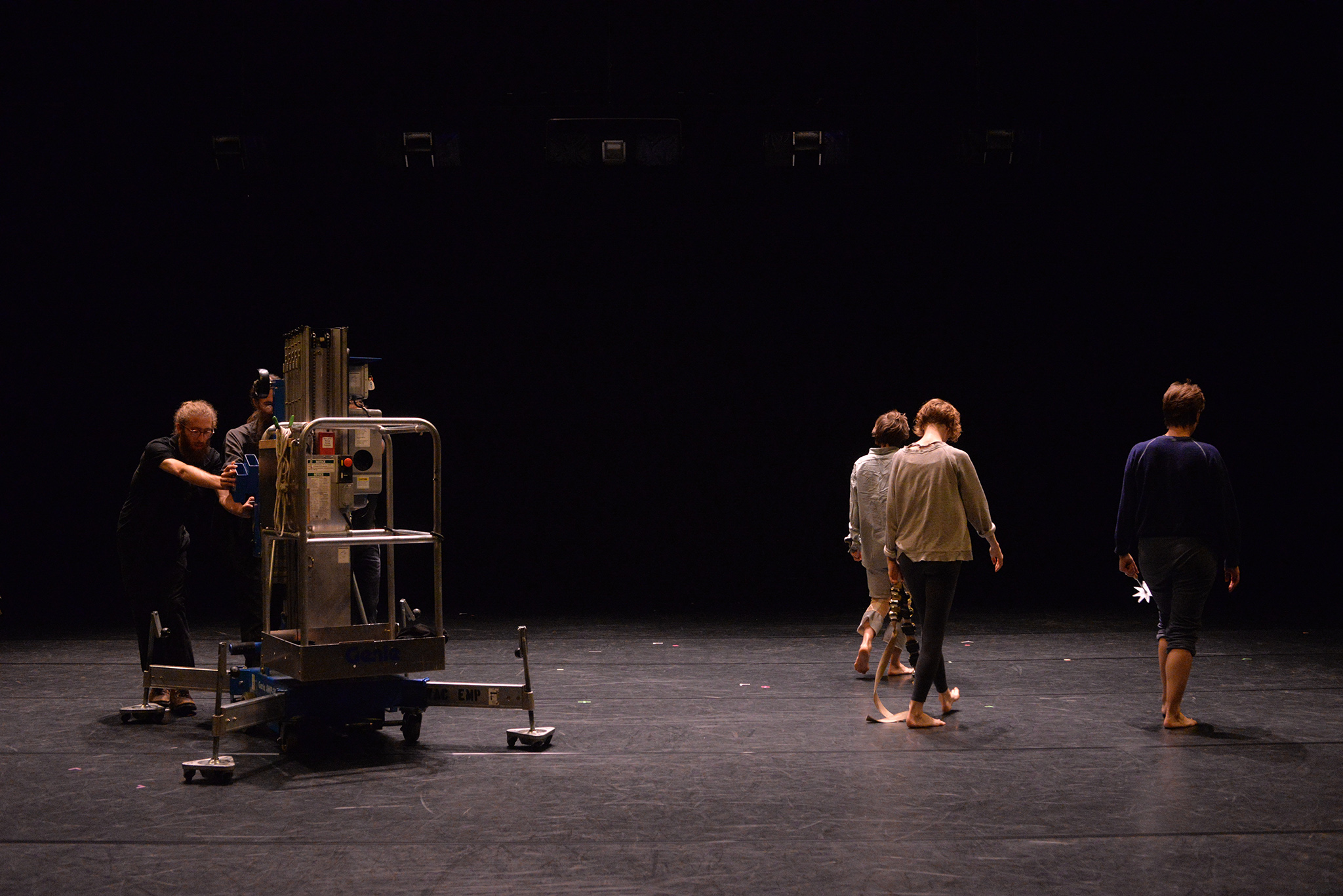 Ross Orenstein, Andy Kedl, Zachary Humes, Krista Langberg, Jessica Cressey, and Joanna Furnans in Soft Goods . Photo: Sean Smuda