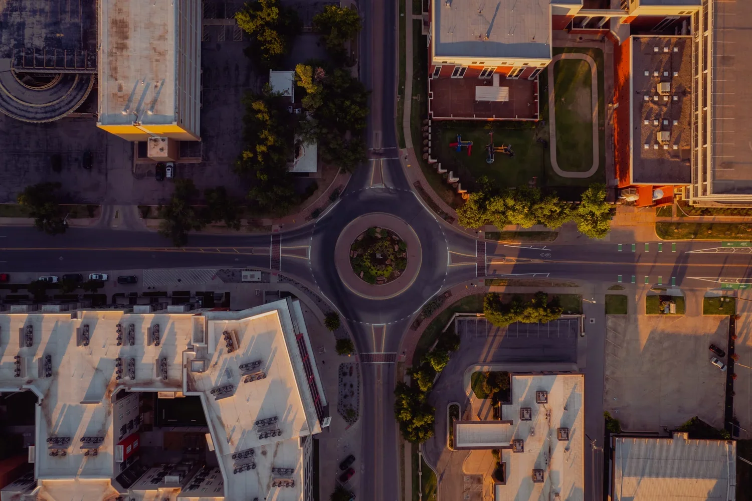 drone-overhead-architecture-golden-hour-downtown-okc.webp