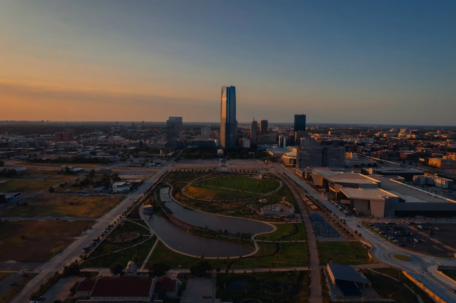 drone-scissortail-park-okc-golden-hour.webp