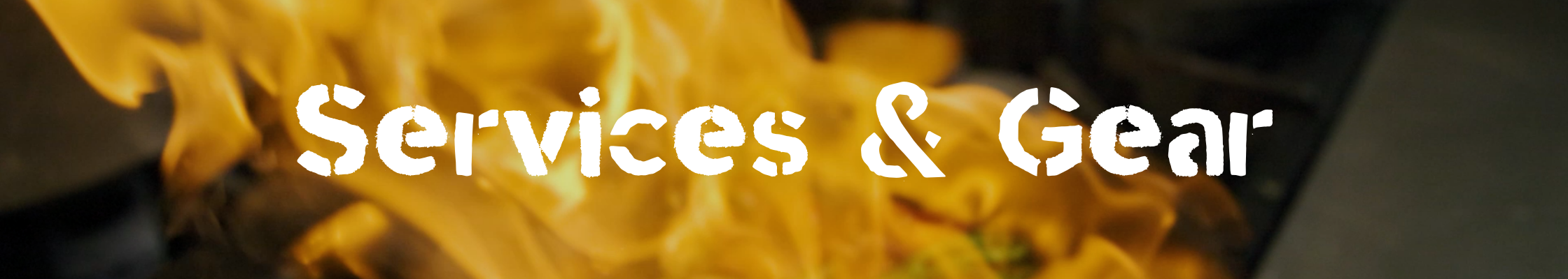 Videographer services and gear section header with fine dining thought