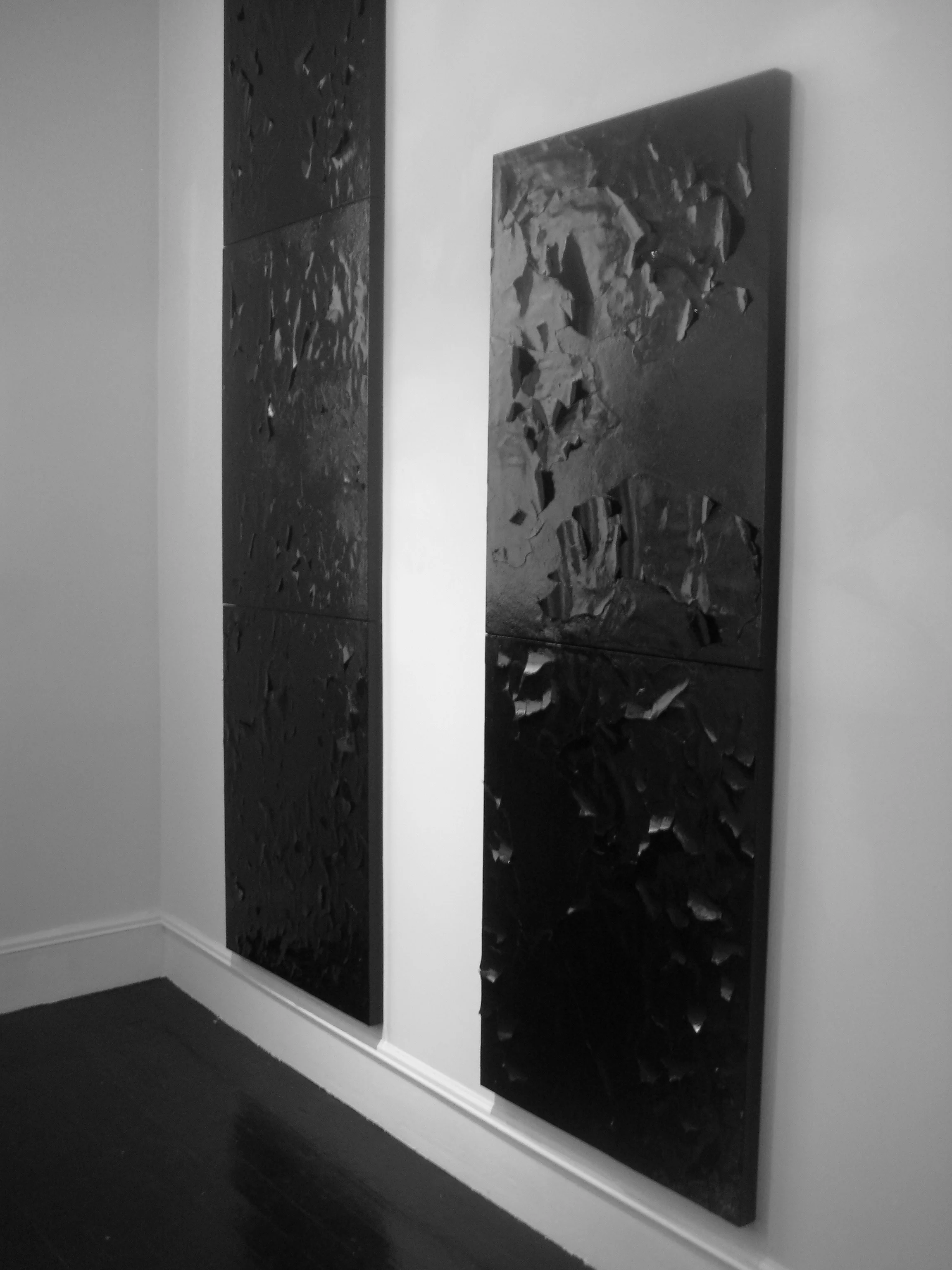  HOEKSTRA  An Alias - Installation View  Date: 2010  Materials: Enamel and Rosin Paper on Wood Panel  Dimensions: 30” x 40” per panel 
