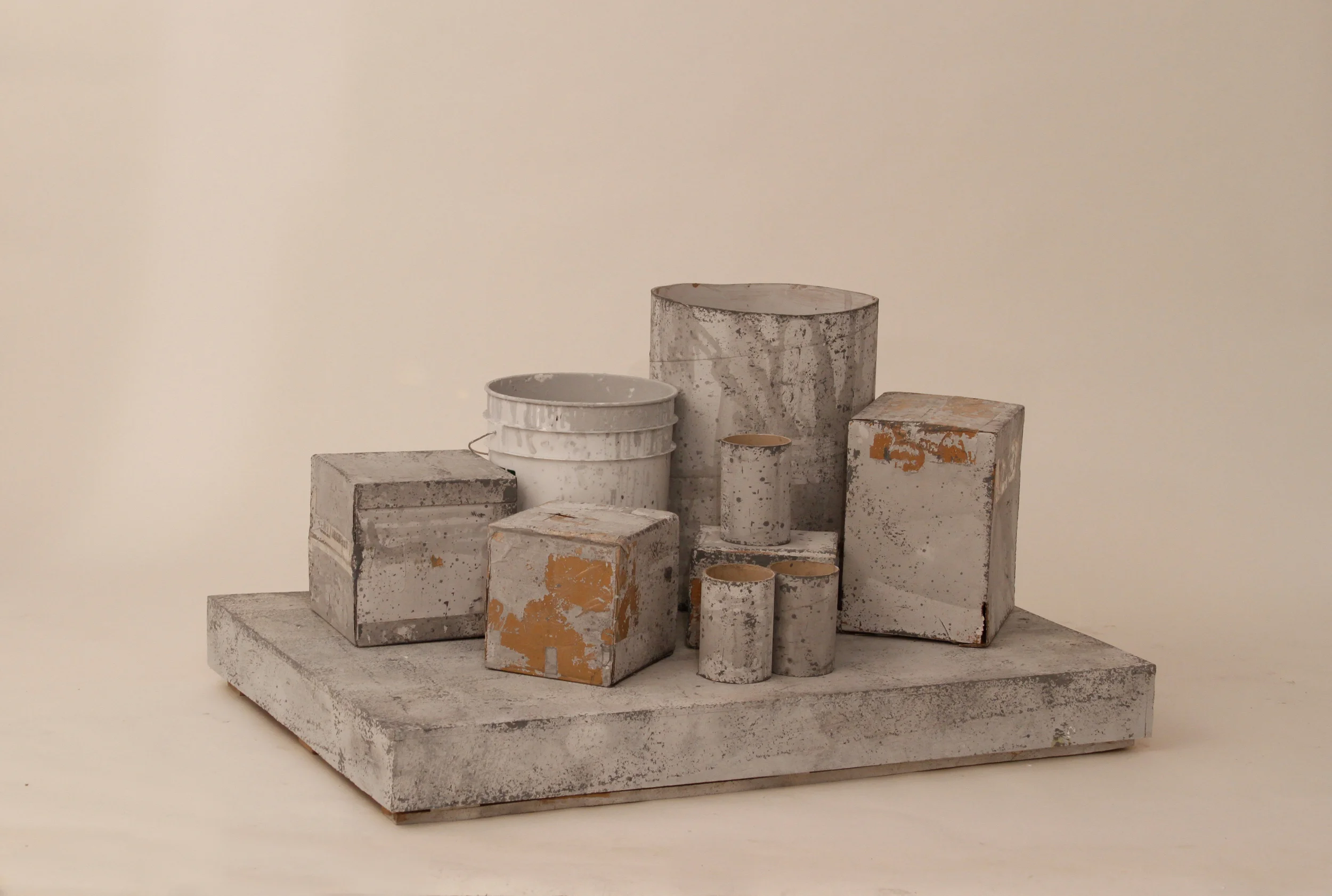  HOEKSTRA + OLMSTED  Title:&nbsp; With Soft Eyes   Date: 2012  Materials: Flat latex paint, universal tints, cardboard on wood  Dimensions: Variable (~3ft x 4ft x 4ft)  Image also available as custom pigment print (edition of 10) 